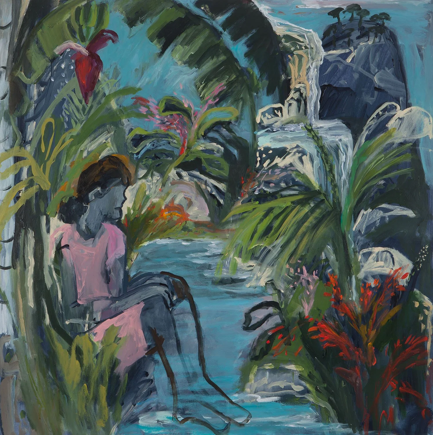 Im stopping here, 100cm x 90cm, (Sold)