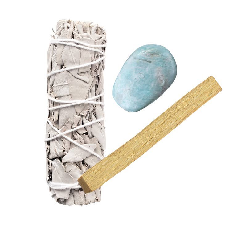 White Sage, Amazonite, Palo Santo Bundle