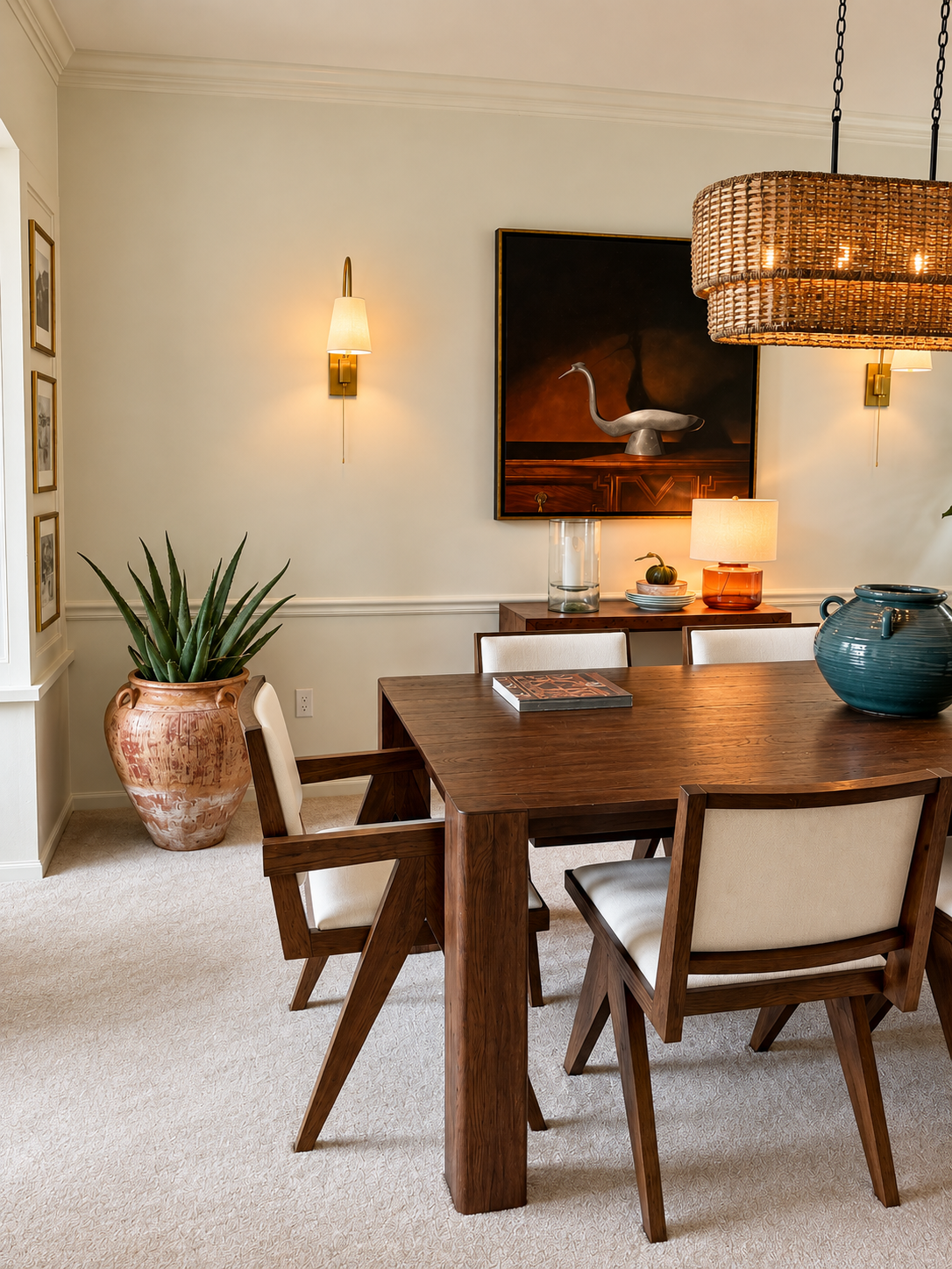 Warm Elegant Dining Room with Teal Accents.png