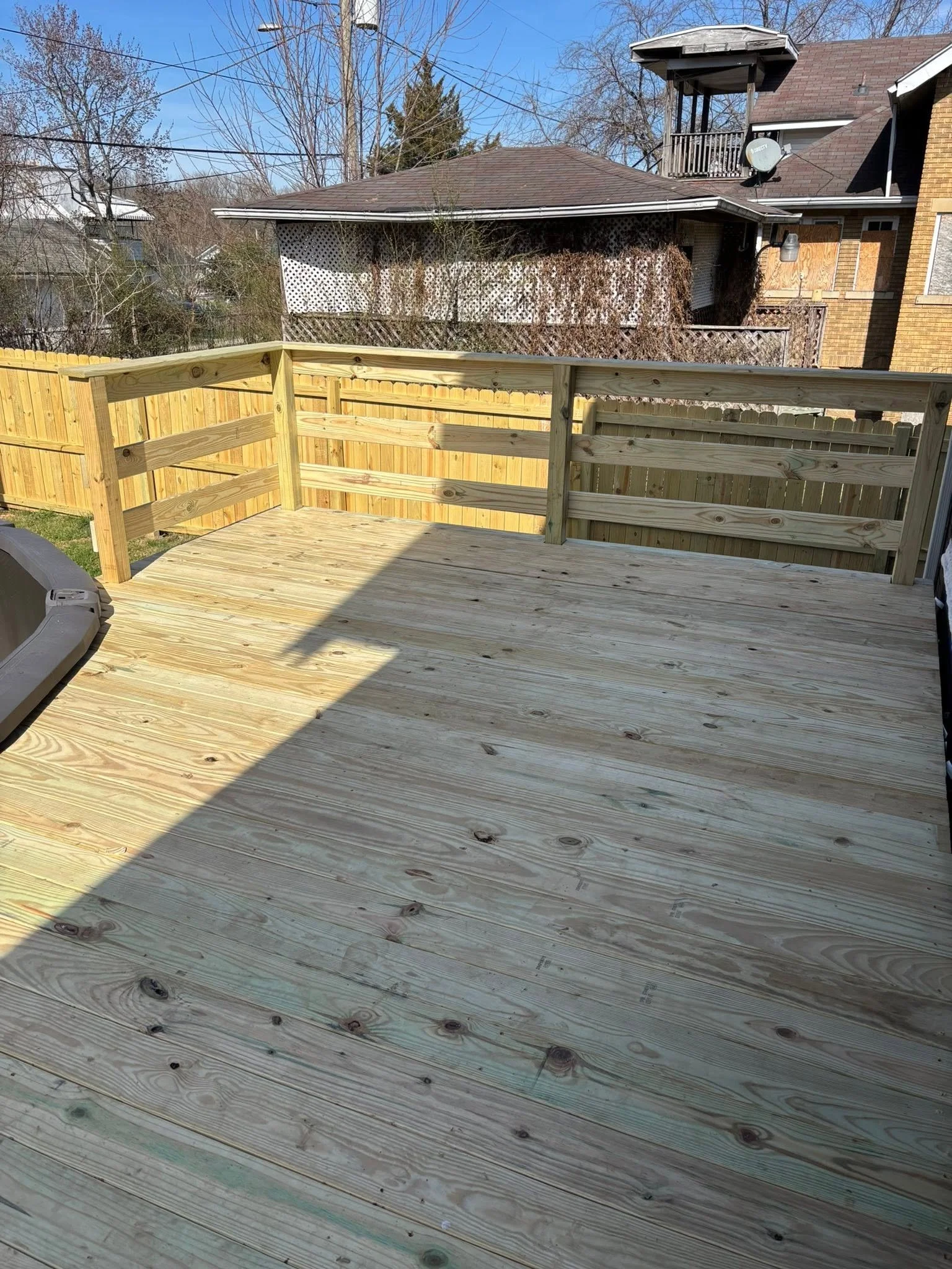 Wooden pool deck