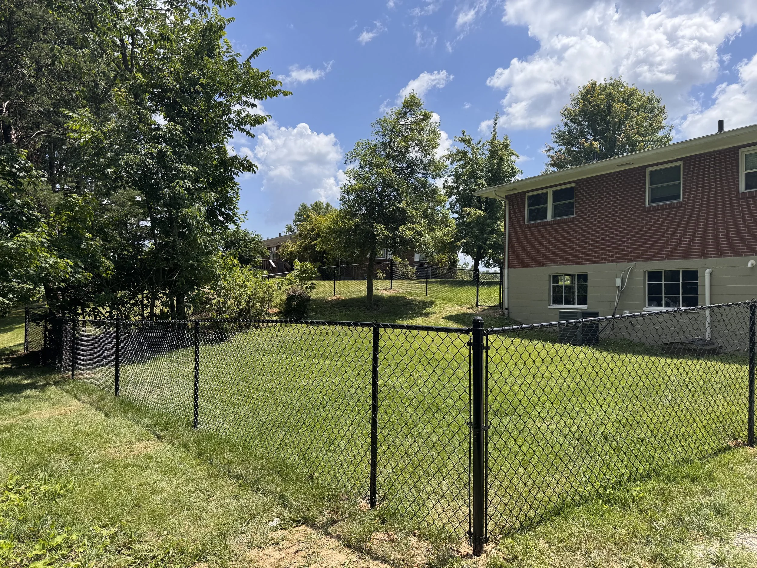 Black chain link fence