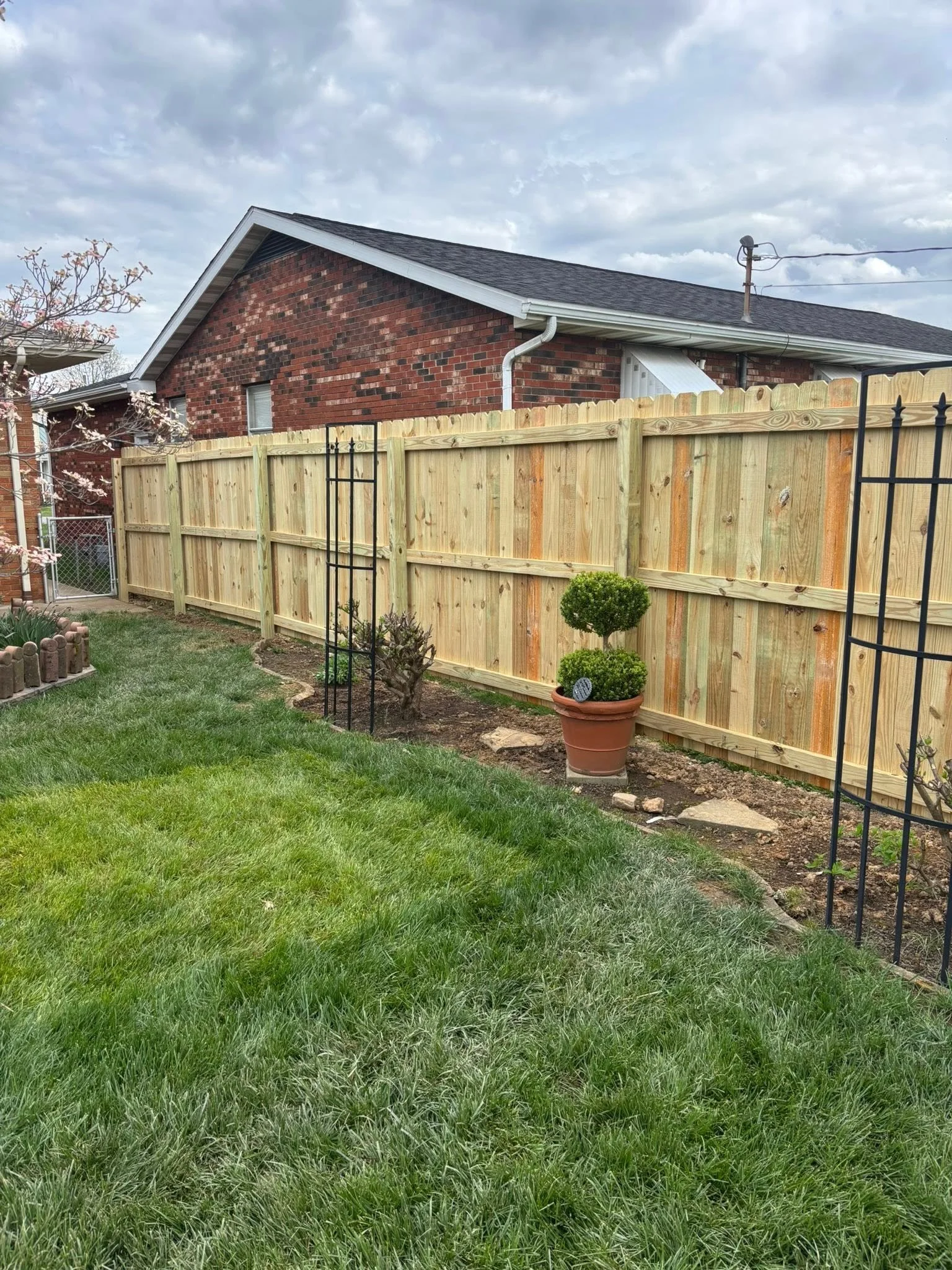 Woods privacy fence