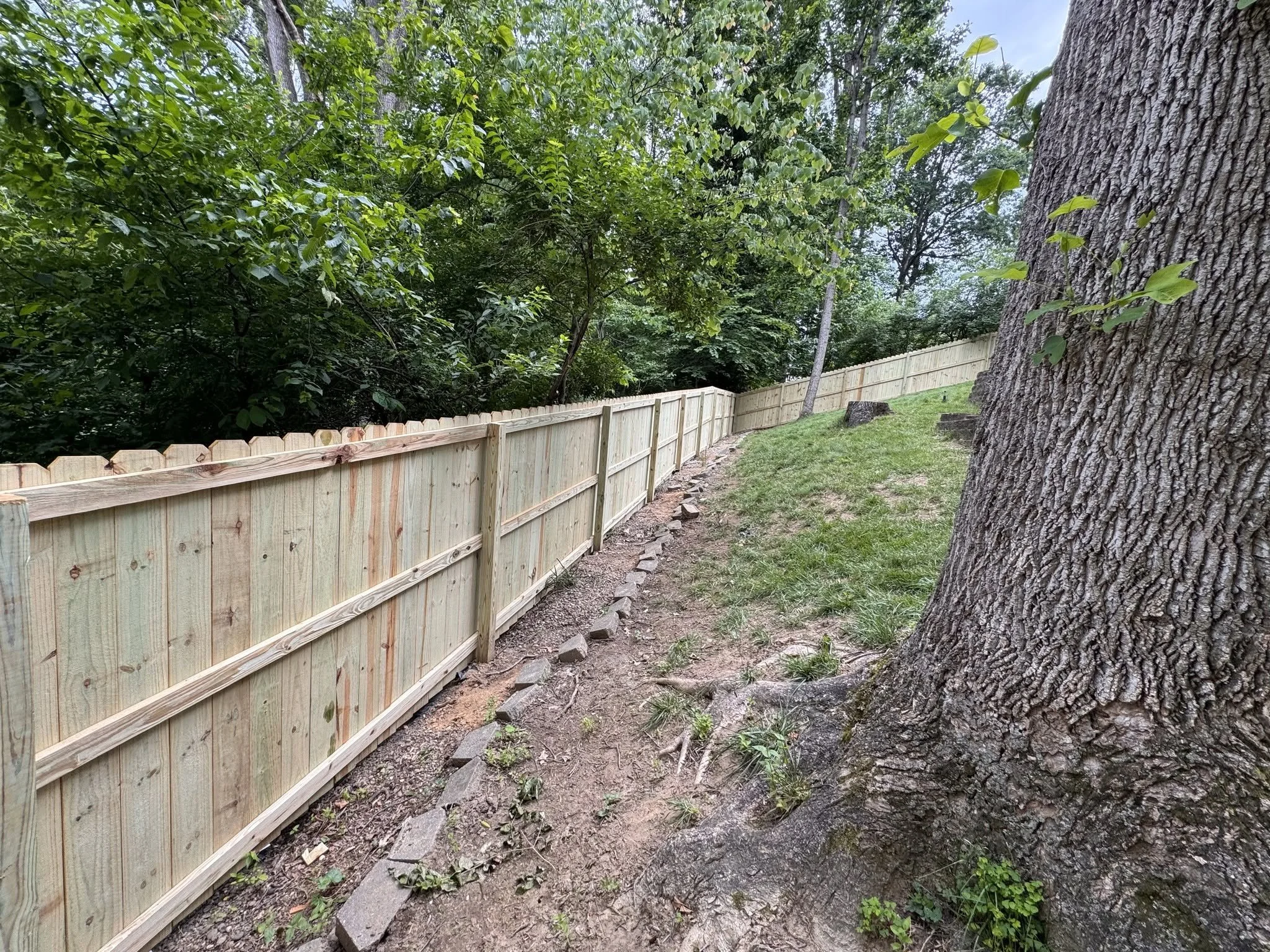 wooden privacy fence
