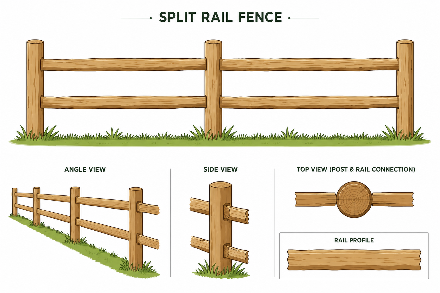 split rail wooden fence