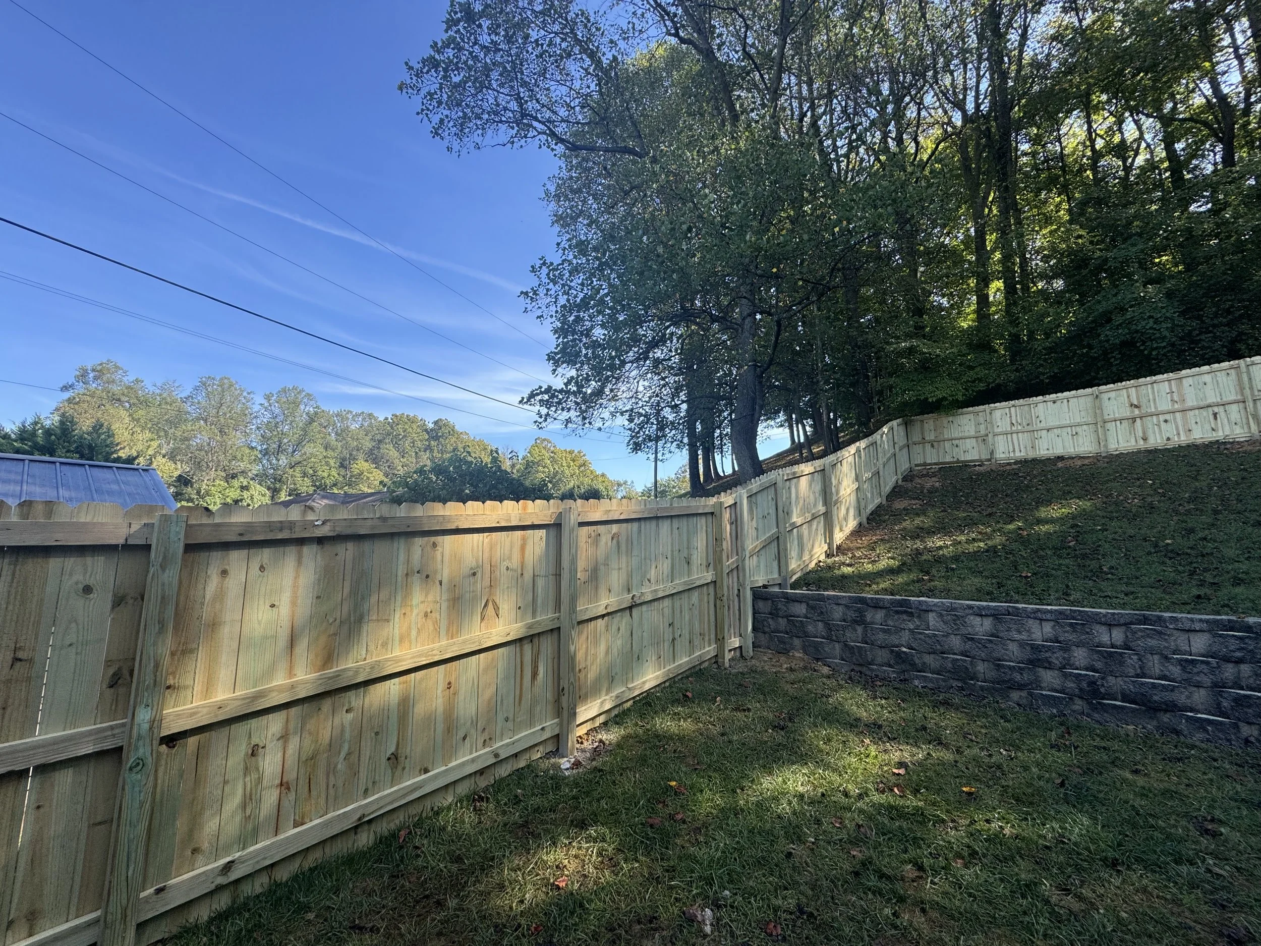 residential wooden privacy fence
