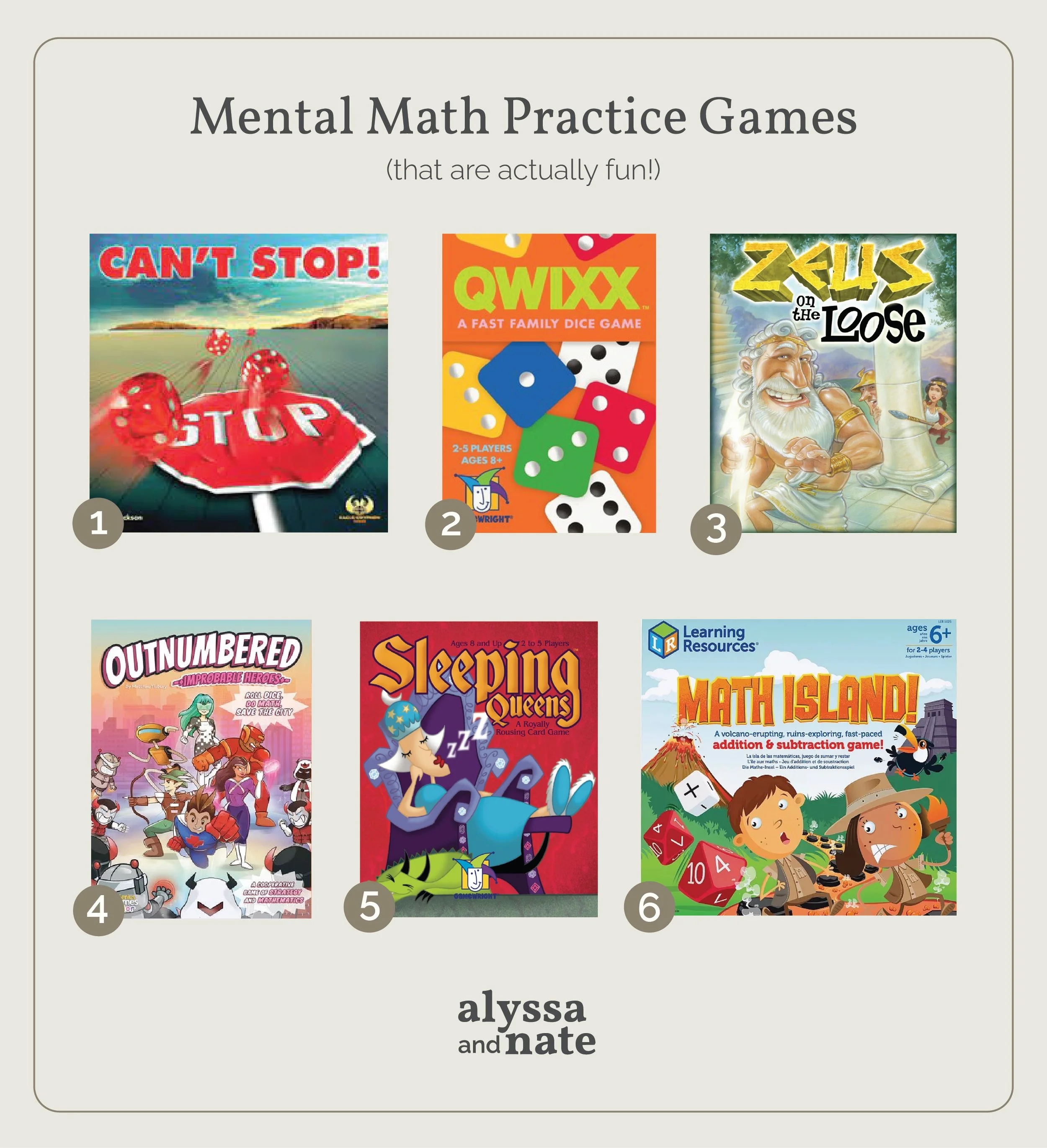 Favorite Mental Math Practice Board Games