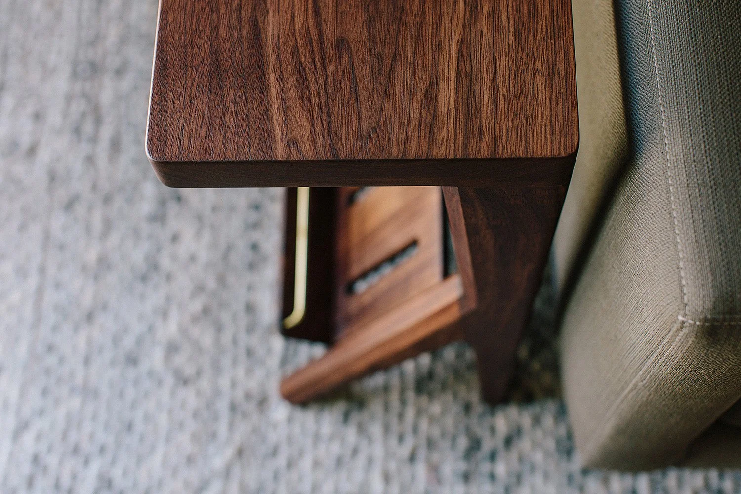 handcrafted solid walnut mid century inspired Zelo Side Table - Stuff Seth Makes - San Diego, California