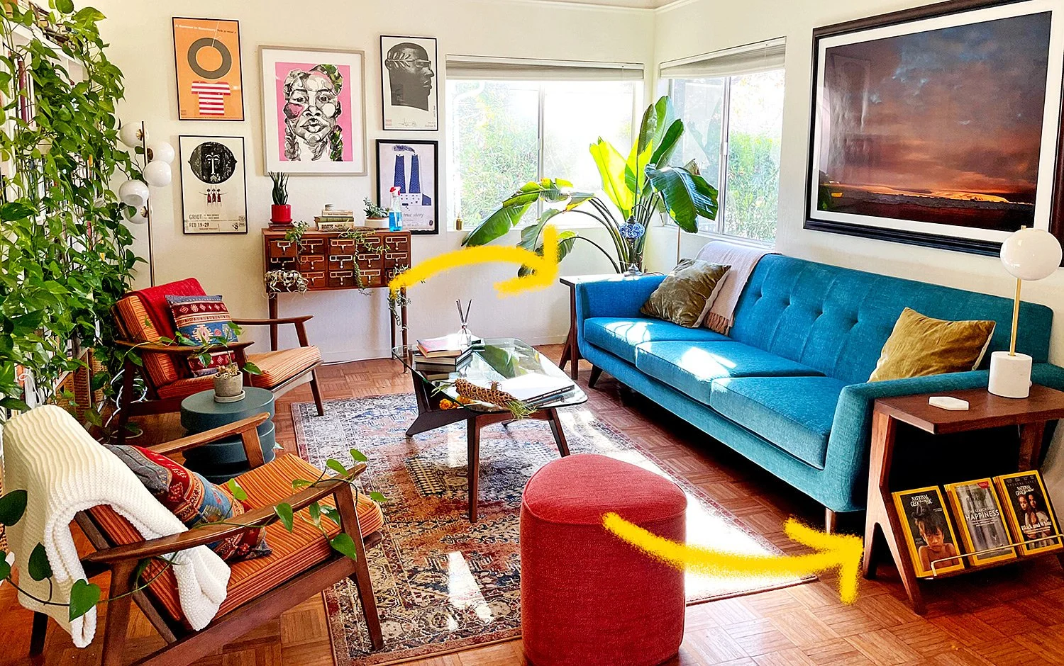 mid century modern furniture in San Francisco California - form and function - styled and curated
