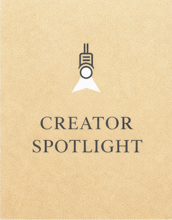 The word 'SPOTLIGHT' in large white letters on a brown background with faint wavy lines.