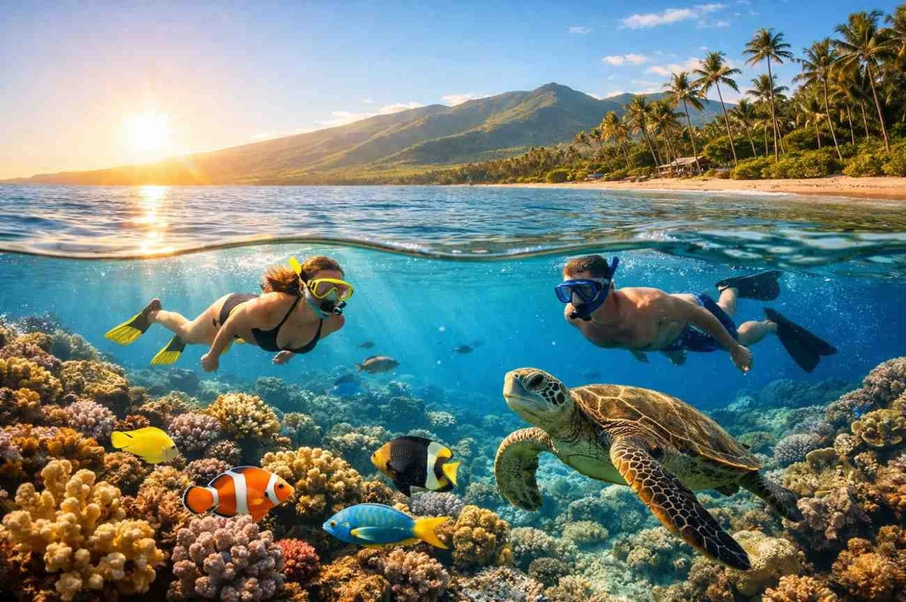 Snorkeling paradise in Maui mornings