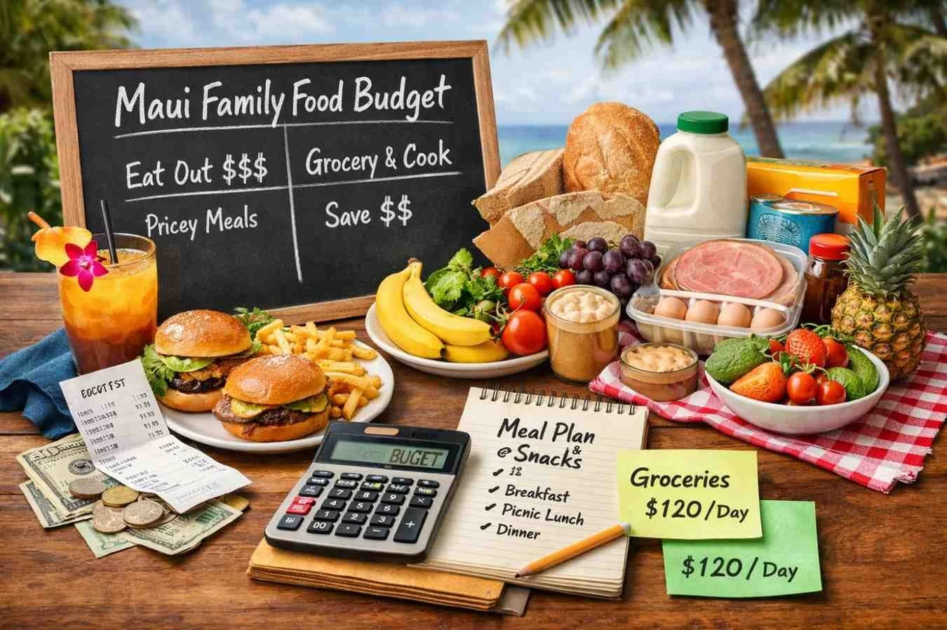 Maui vacation food budget planning