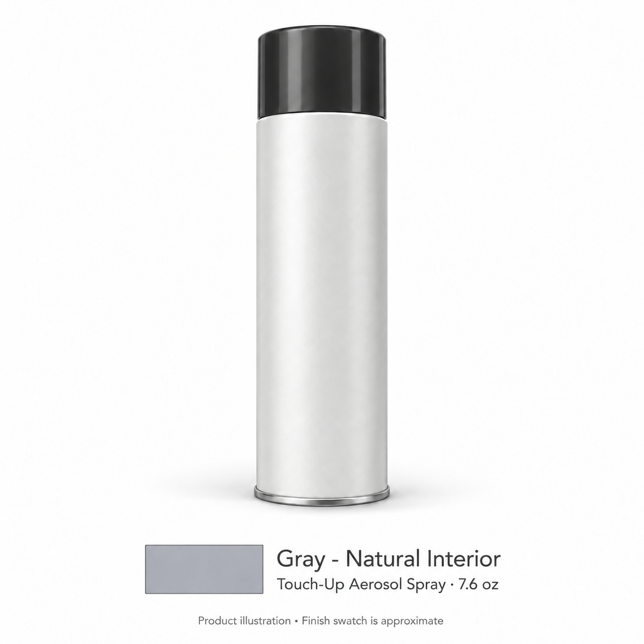 Signature Shaker Touch-Up Aerosol Spray for Gray - Natural Interior; neutral product illustration with approximate finish swatch