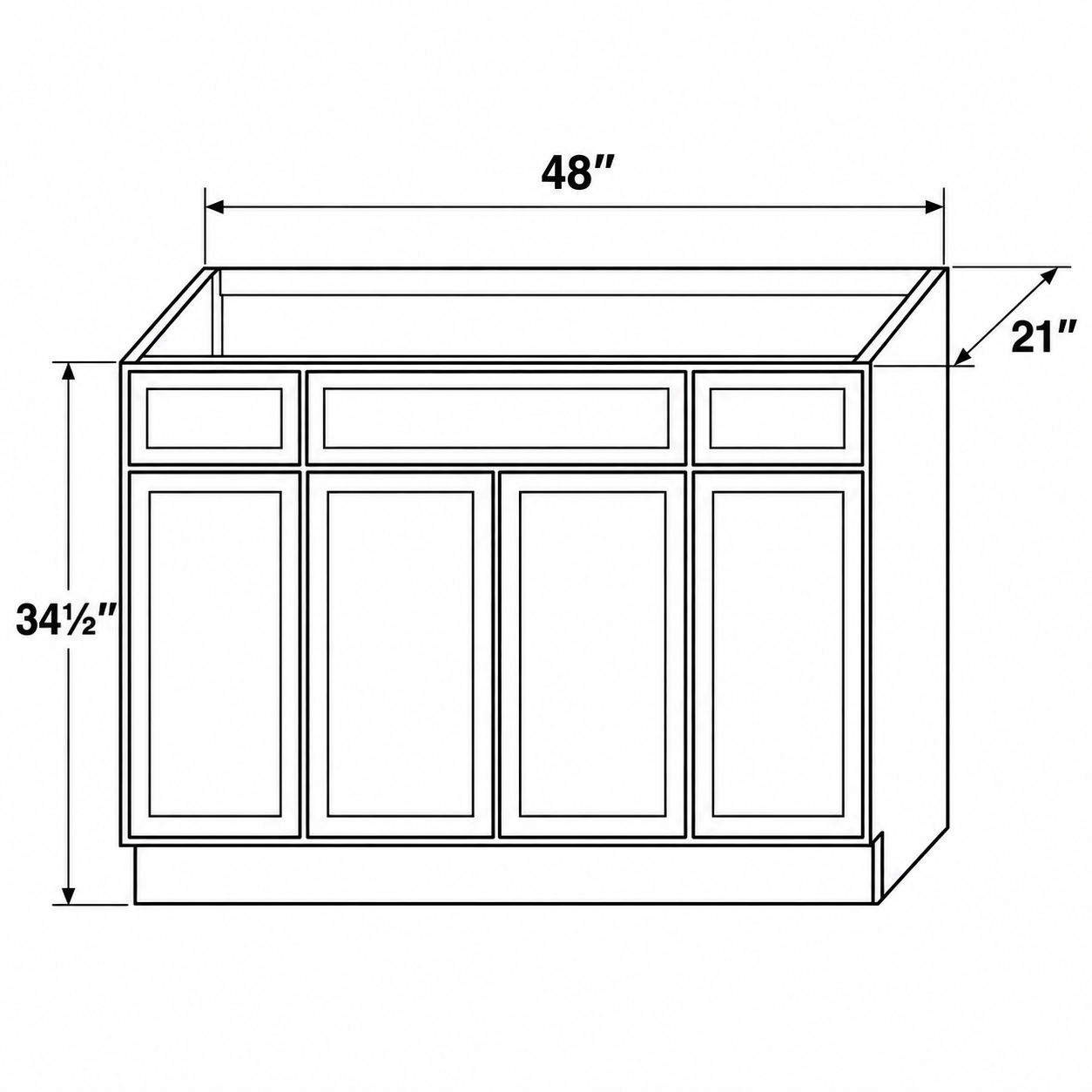 48 Inch Vanity Four Doors - 2D Dimensions.png