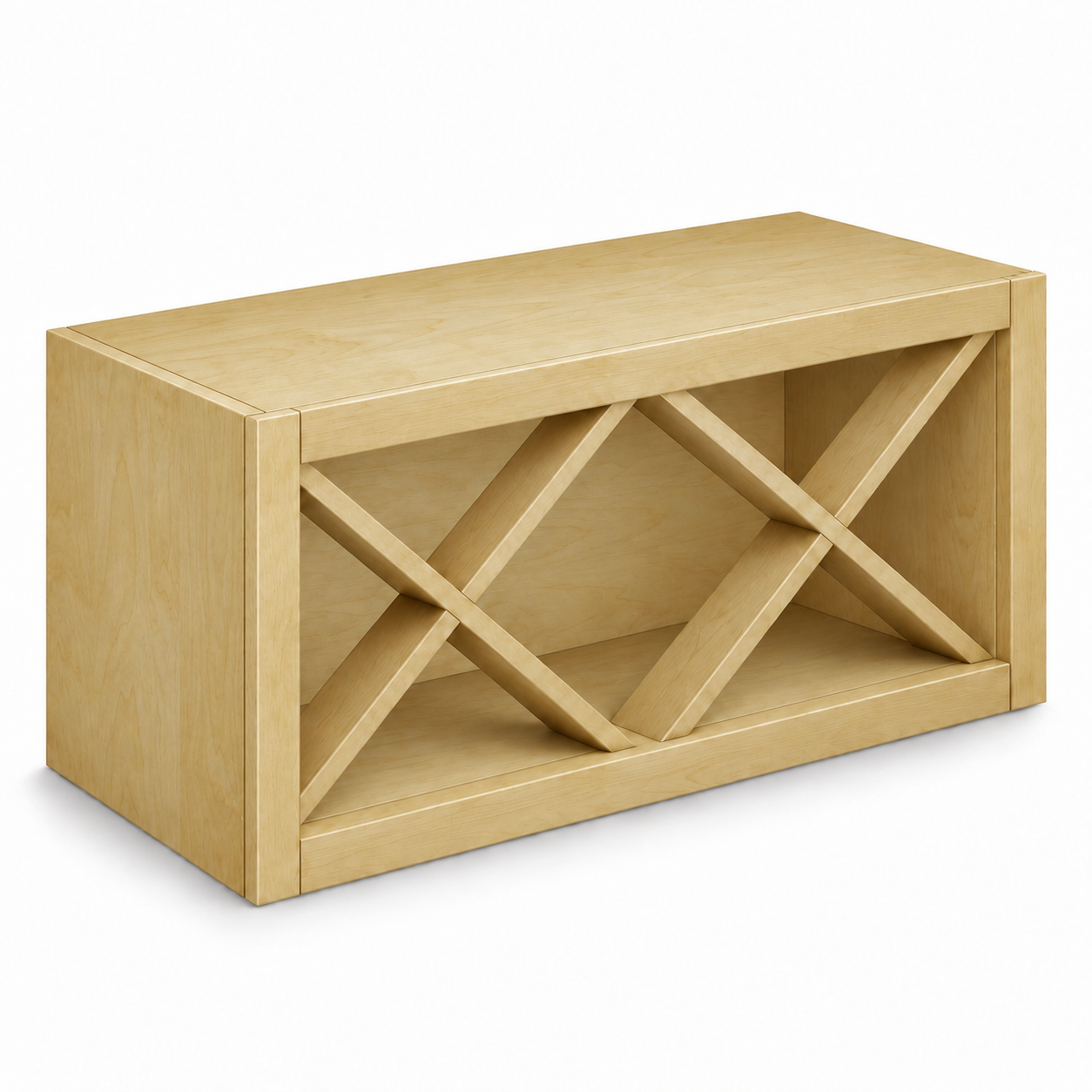 X-divider wine wall cabinet in Natural Wood — representative configuration