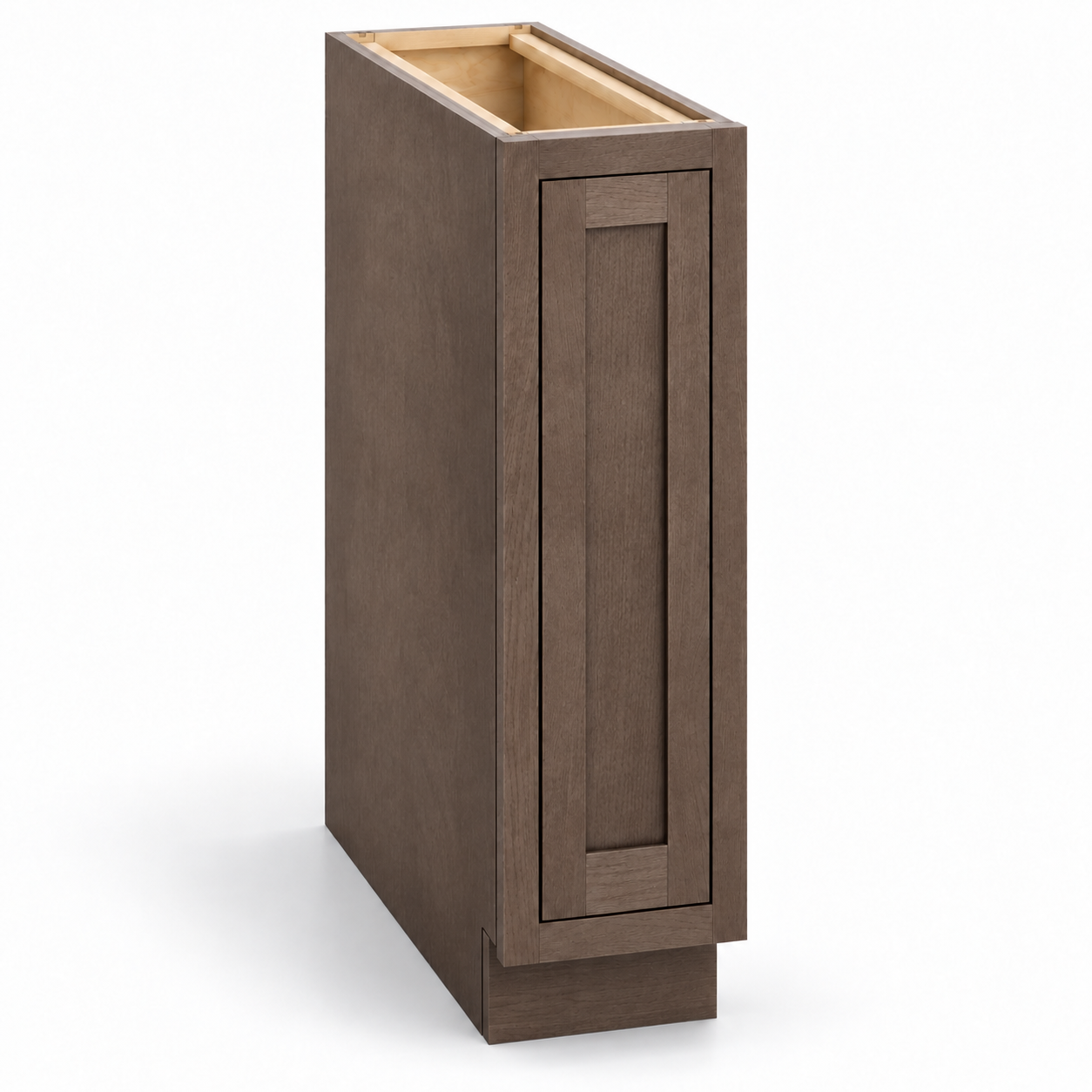 MDI Inset 9-inch spice rack base with one full-height recessed-panel front in Truffle Brown