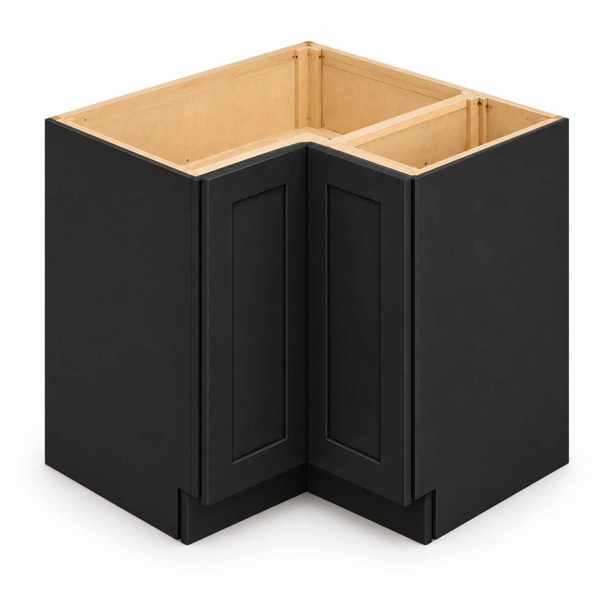 Signature Shaker Easy-Reach Corner Base Cabinet in Charcoal Black