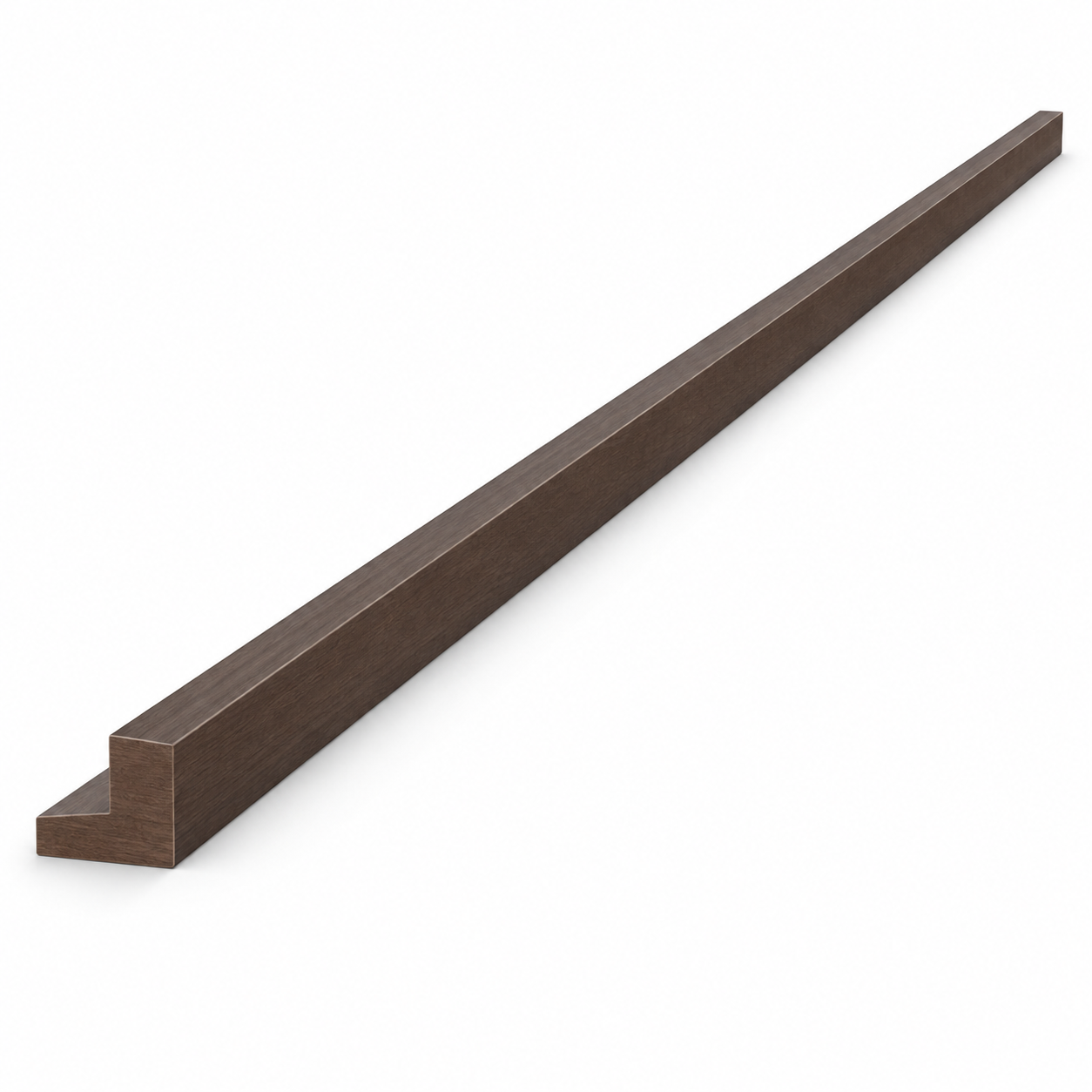MDI Inset Square Light Rail Molding in Truffle Brown; complete actual item