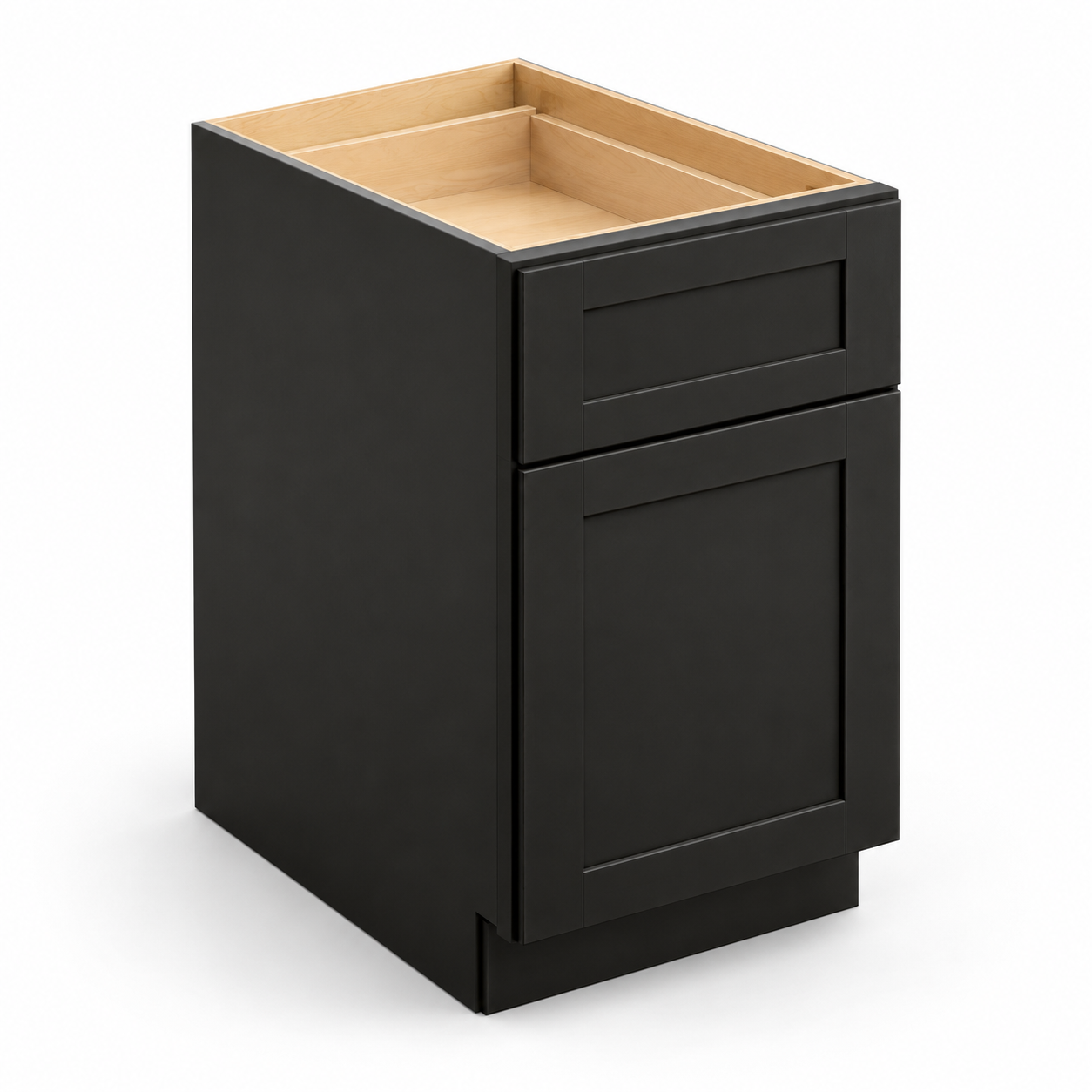 Signature Shaker Two-Drawer File Base Cabinet in Charcoal Black