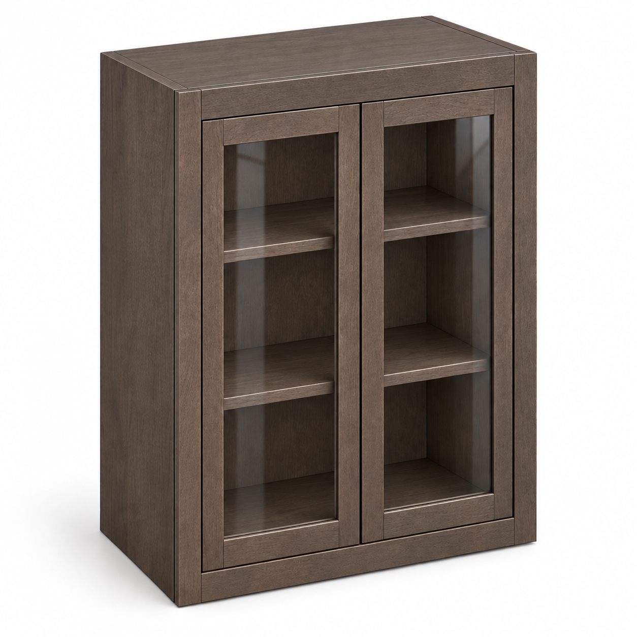 MDI Inset 36 Inch High Double Glass Door Wall Cabinet