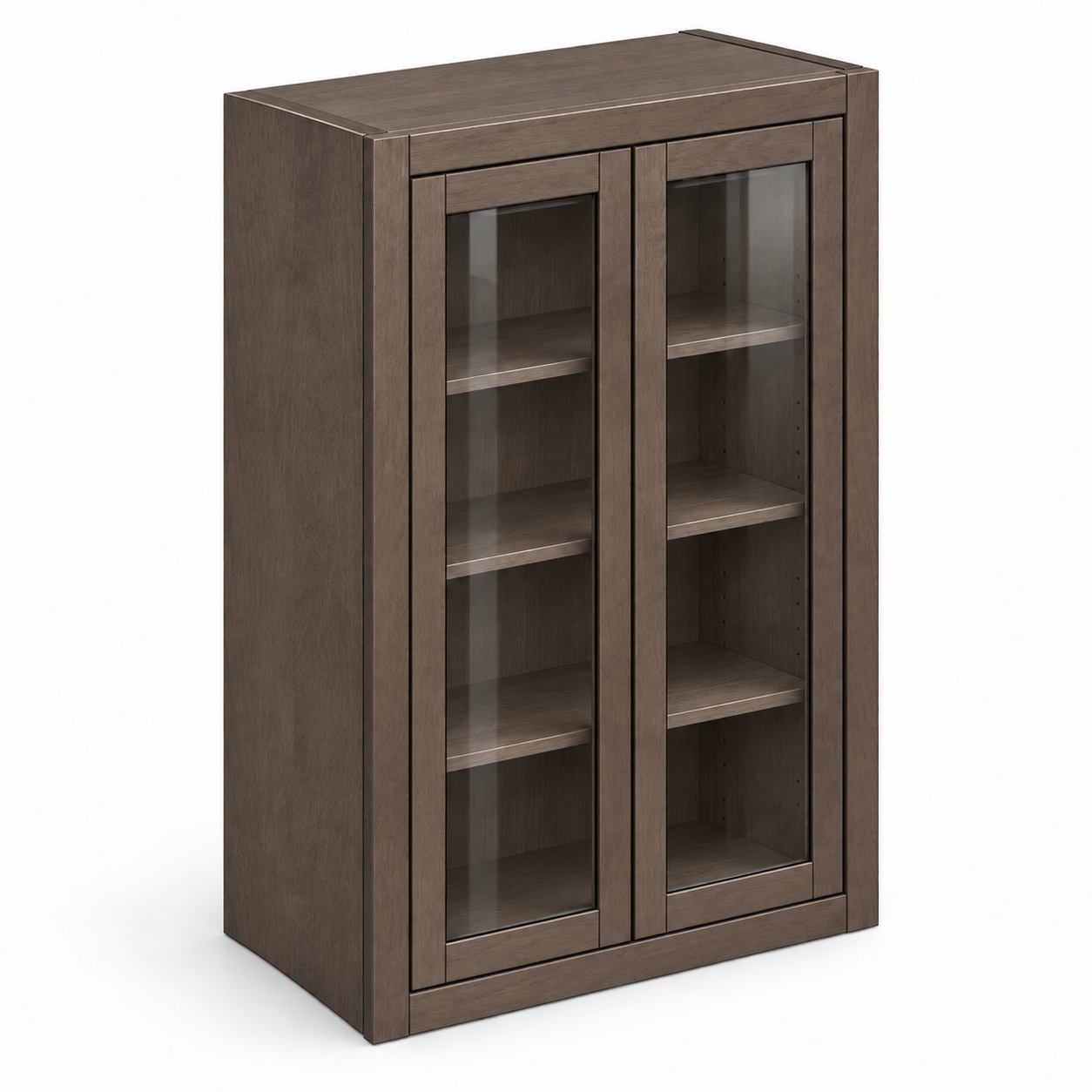 MDI Inset 42 Inch High Double Glass Door Wall Cabinet