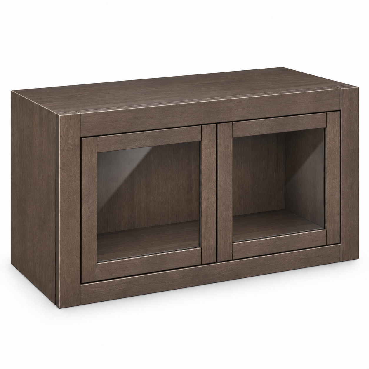 MDI Inset 15 Inch High Double Glass Door Wall Cabinet