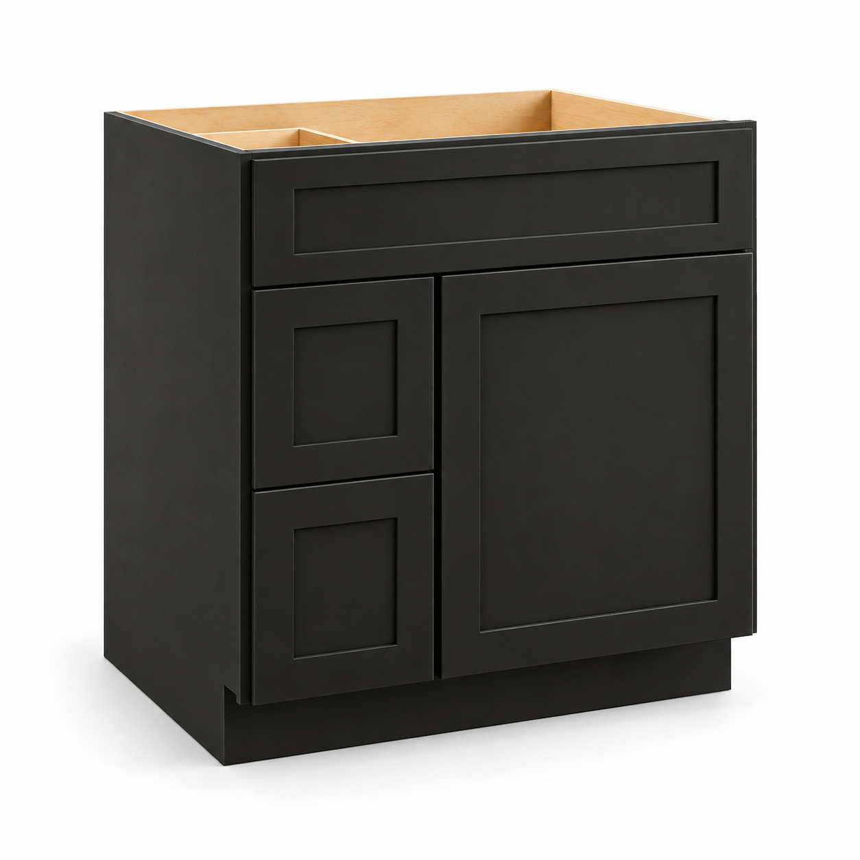 Signature Shaker 30-Inch Vanity Sink Base with Two Drawers on the Left