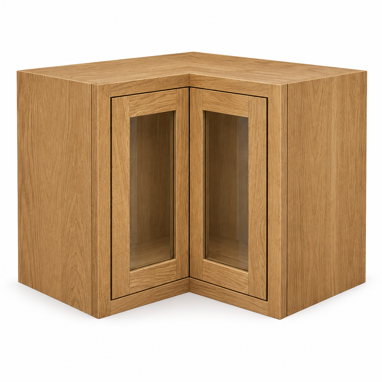MDI Inset 15 Inch High Glass Easy Reach Corner Wall Cabinet