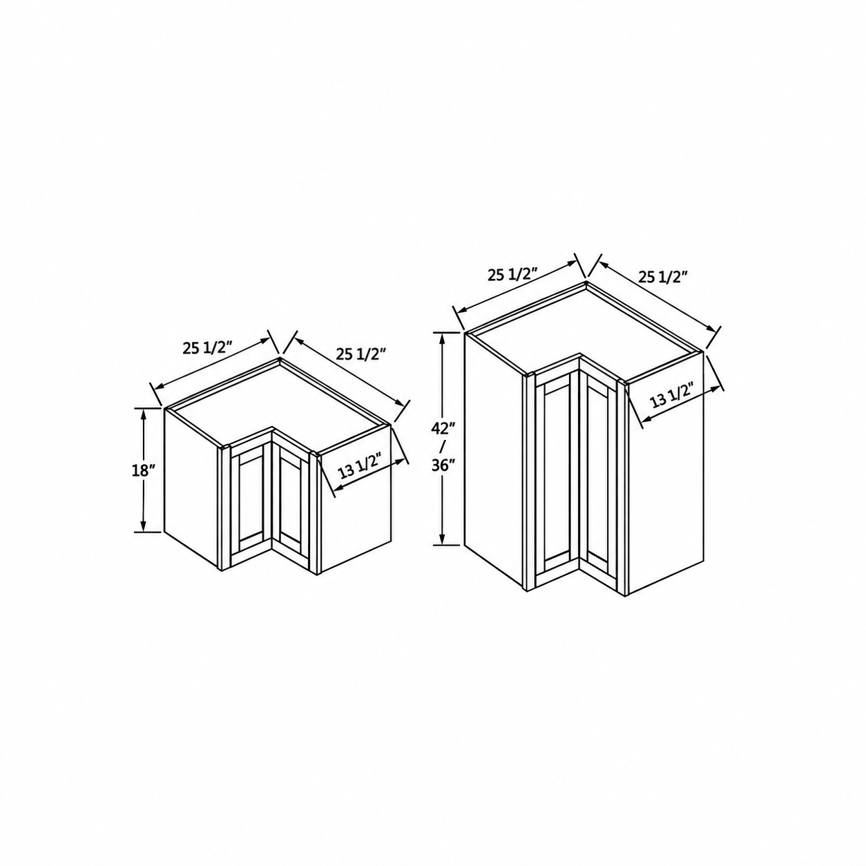 MDI Inset easy-reach wall cabinet configuration and dimensions for WER2518, WER2536, WER2542