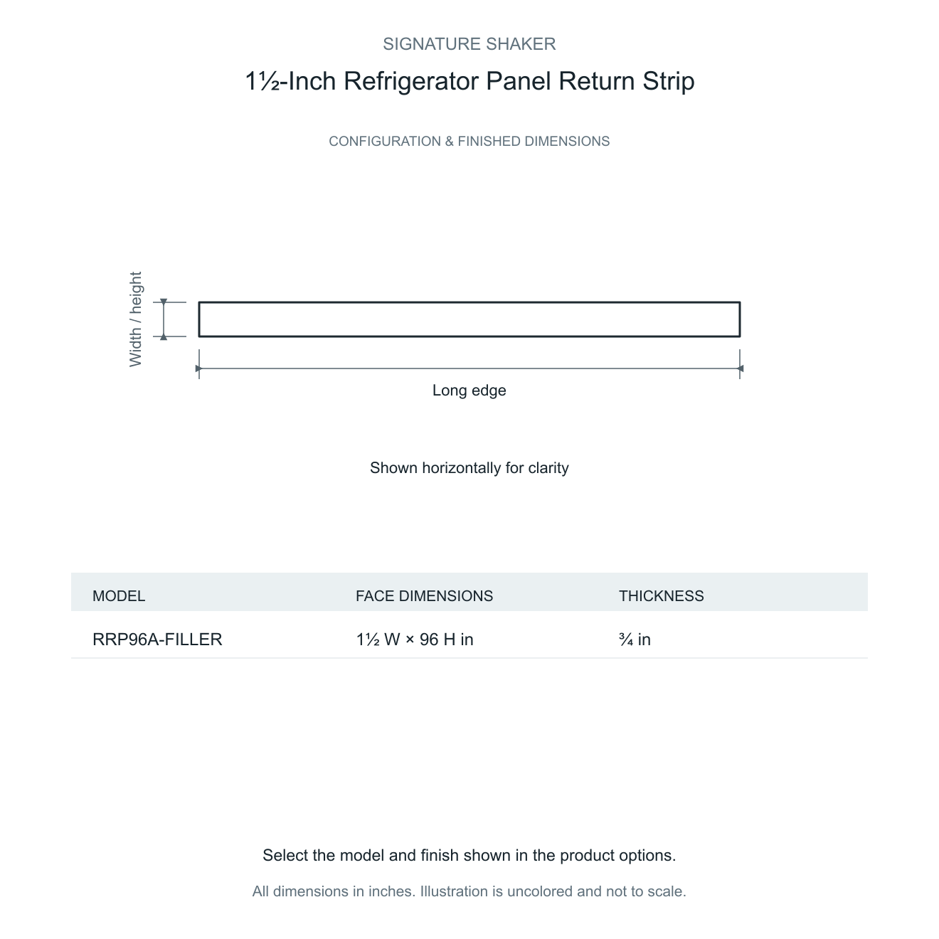 Signature Shaker 1½-Inch Refrigerator Panel Return Strip