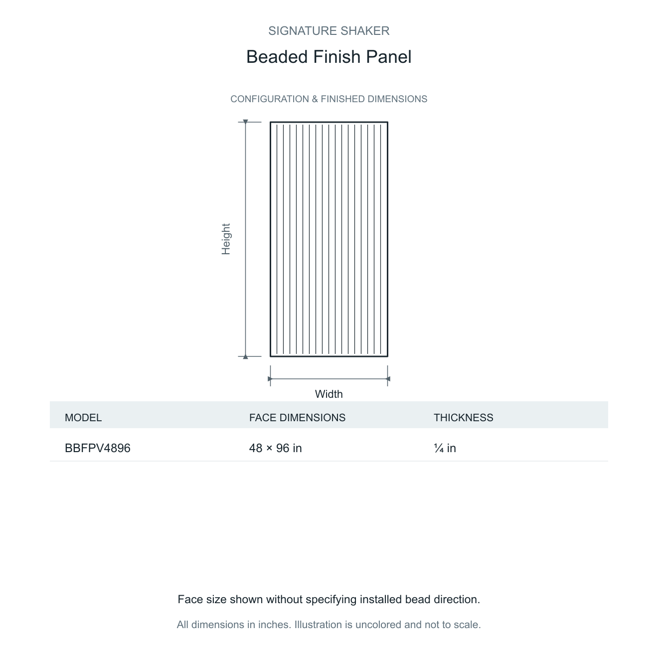 Signature Shaker Beaded Finish Panel