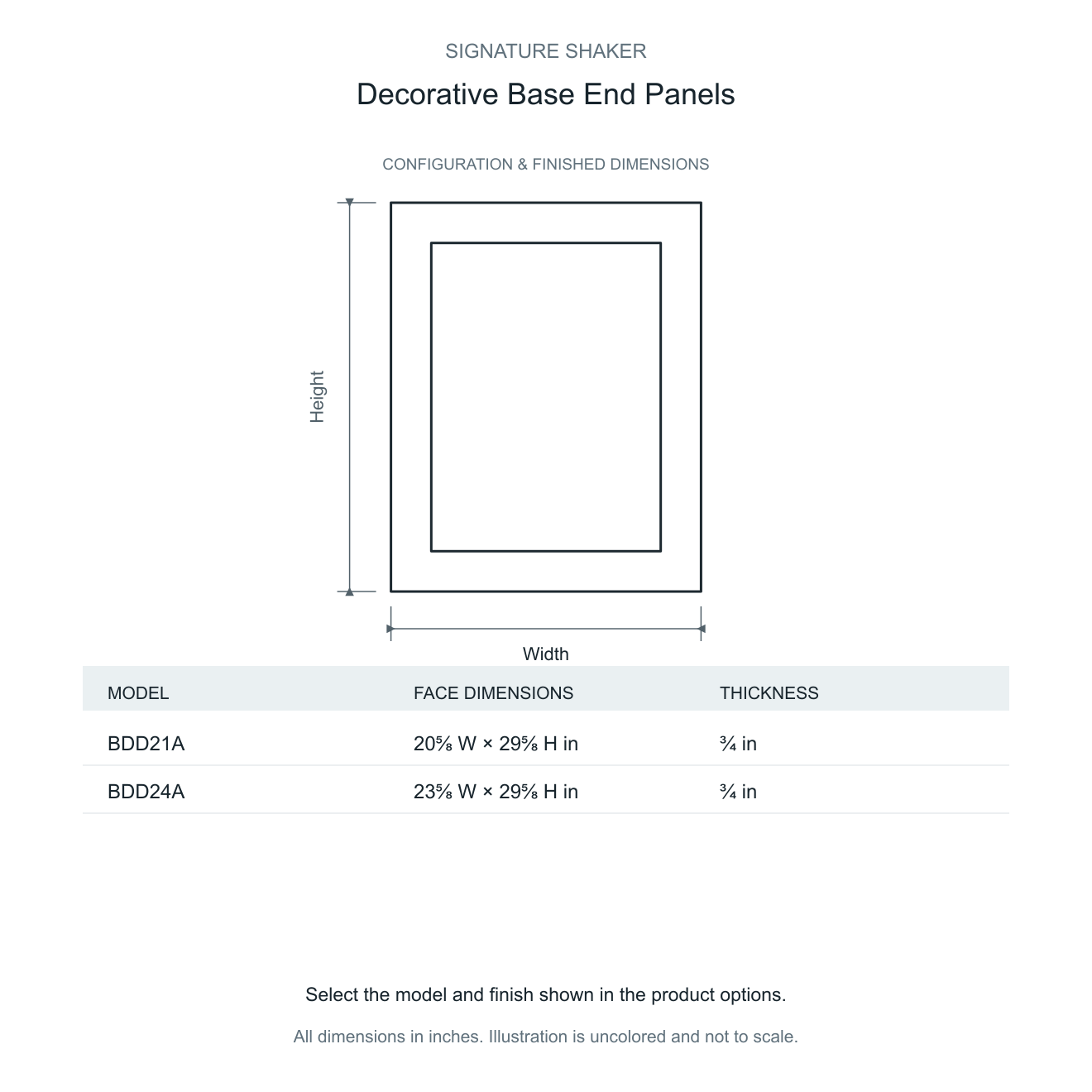 Signature Shaker Decorative Base End Panels
