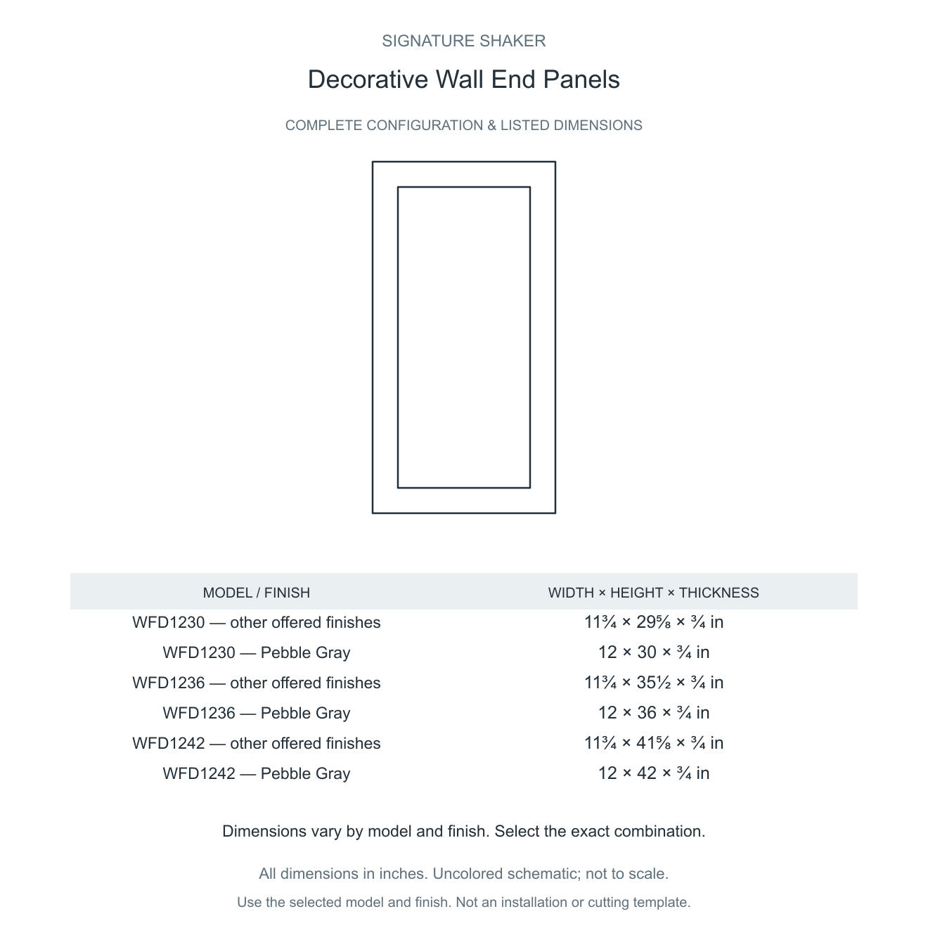 Signature Shaker Decorative Wall End Panels
