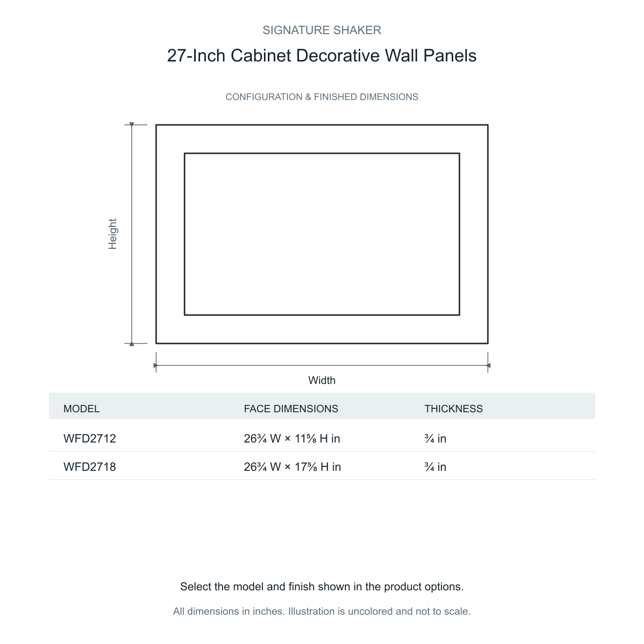 Signature Shaker 27-Inch Cabinet Decorative Wall Panels