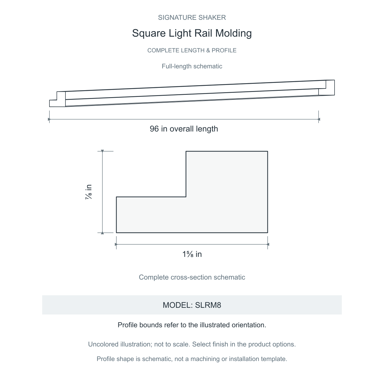 Signature Shaker Square Light Rail Molding