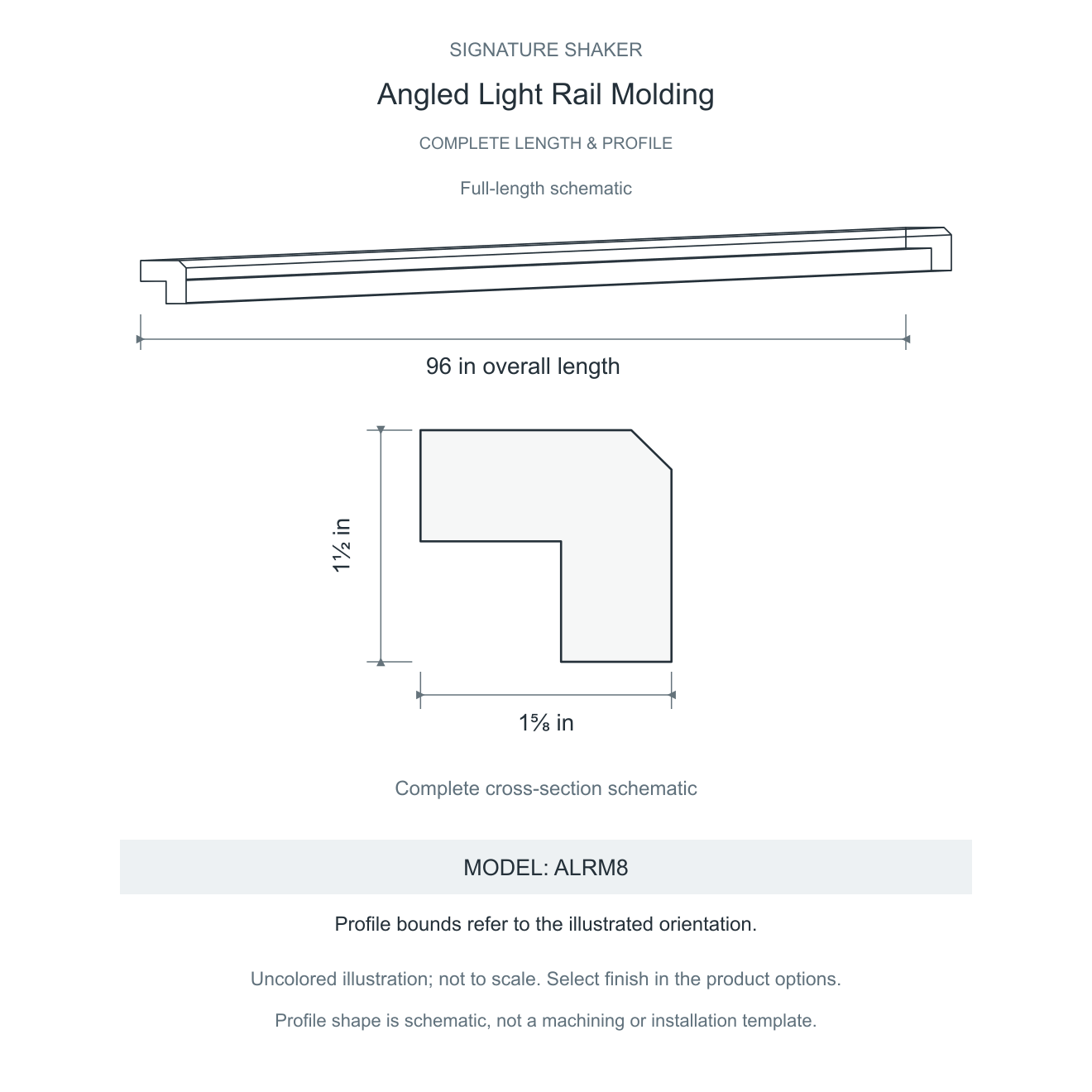 Signature Shaker Angled Light Rail Molding