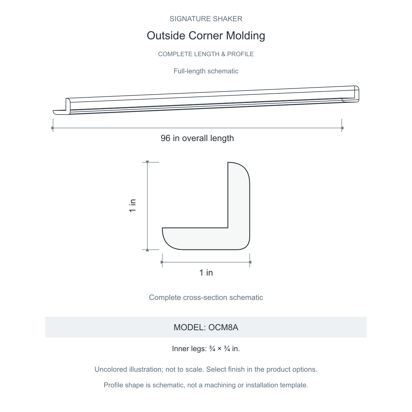 Signature Shaker Outside Corner Molding