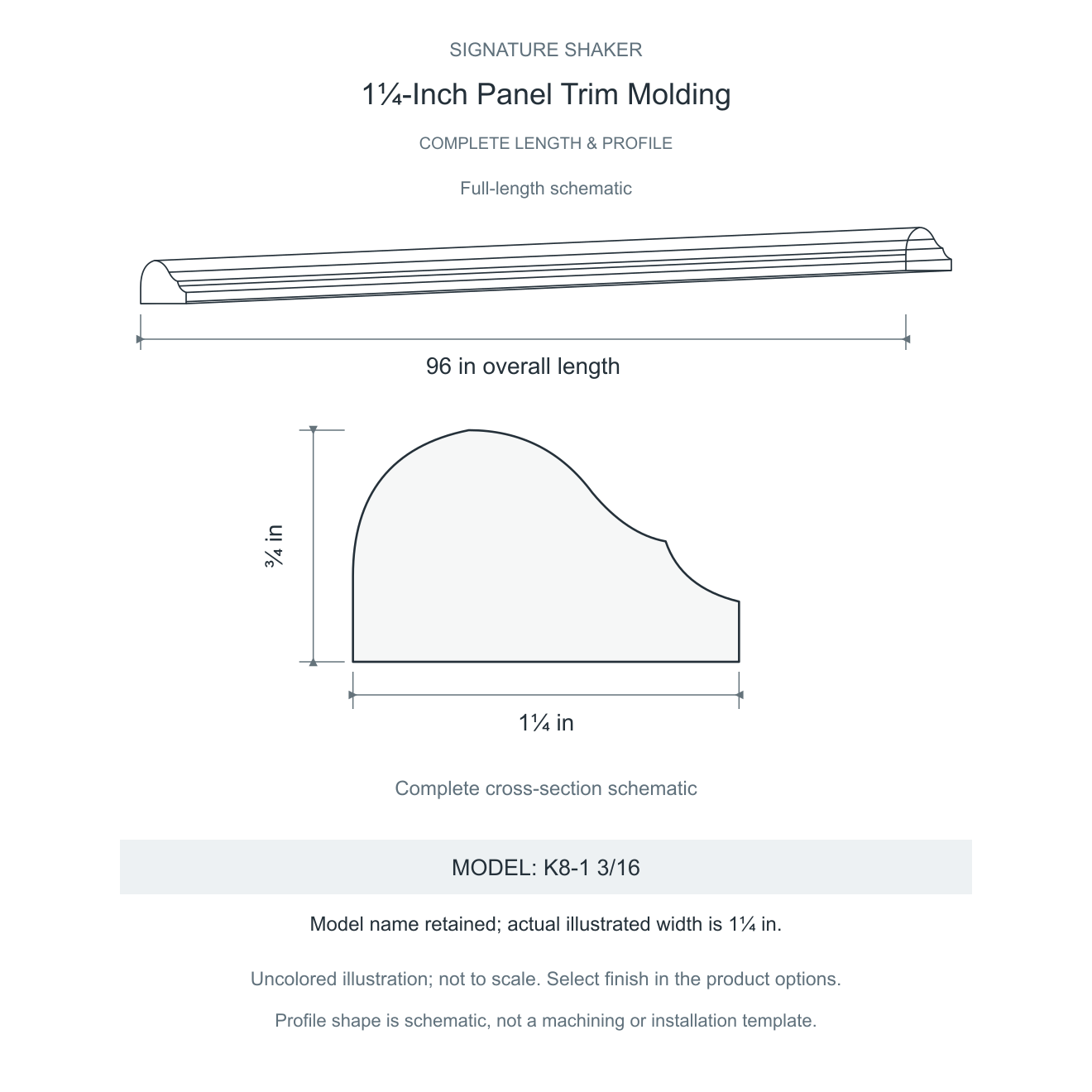 Signature Shaker 1¼-Inch Panel Trim Molding
