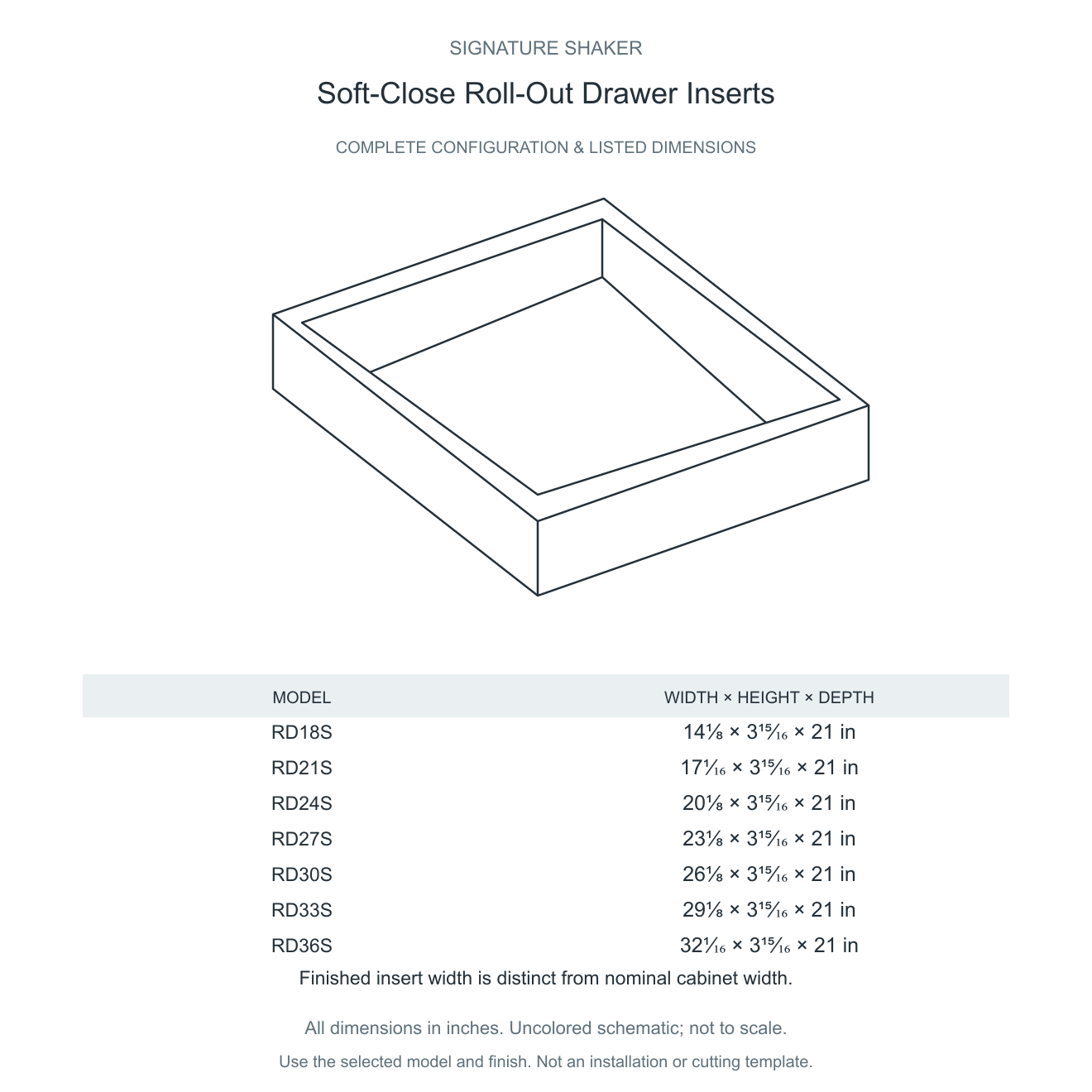Signature Shaker Soft-Close Roll-Out Drawer Inserts