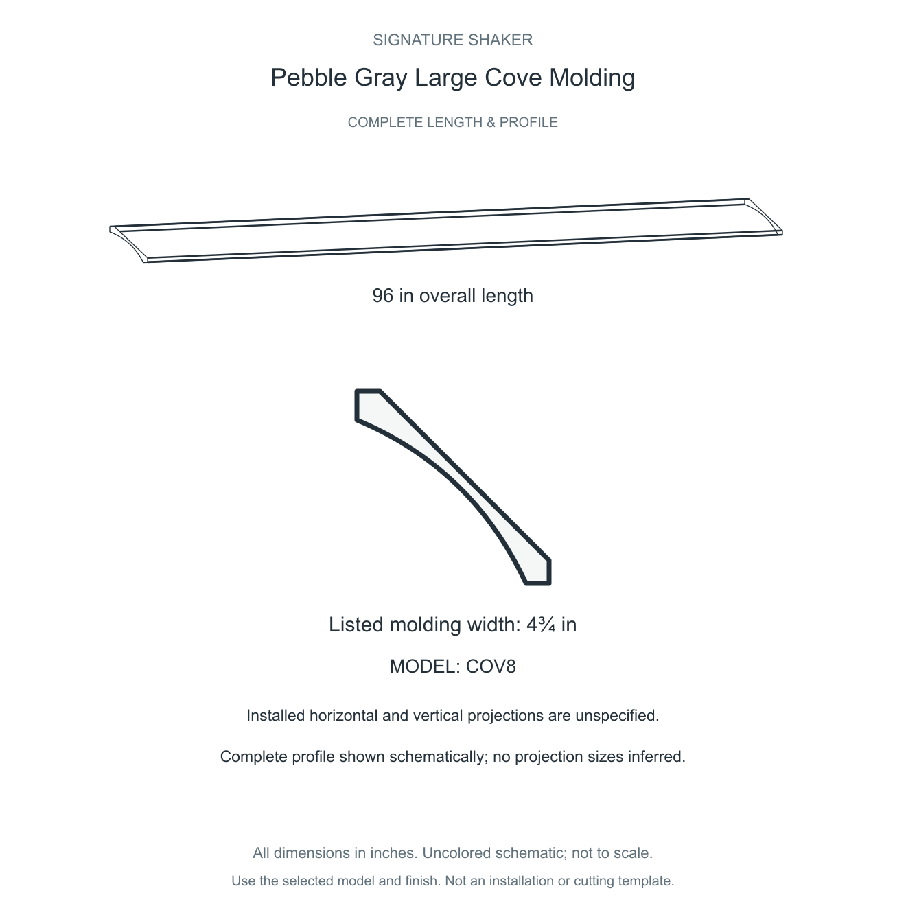 Signature Shaker Pebble Gray Large Cove Molding