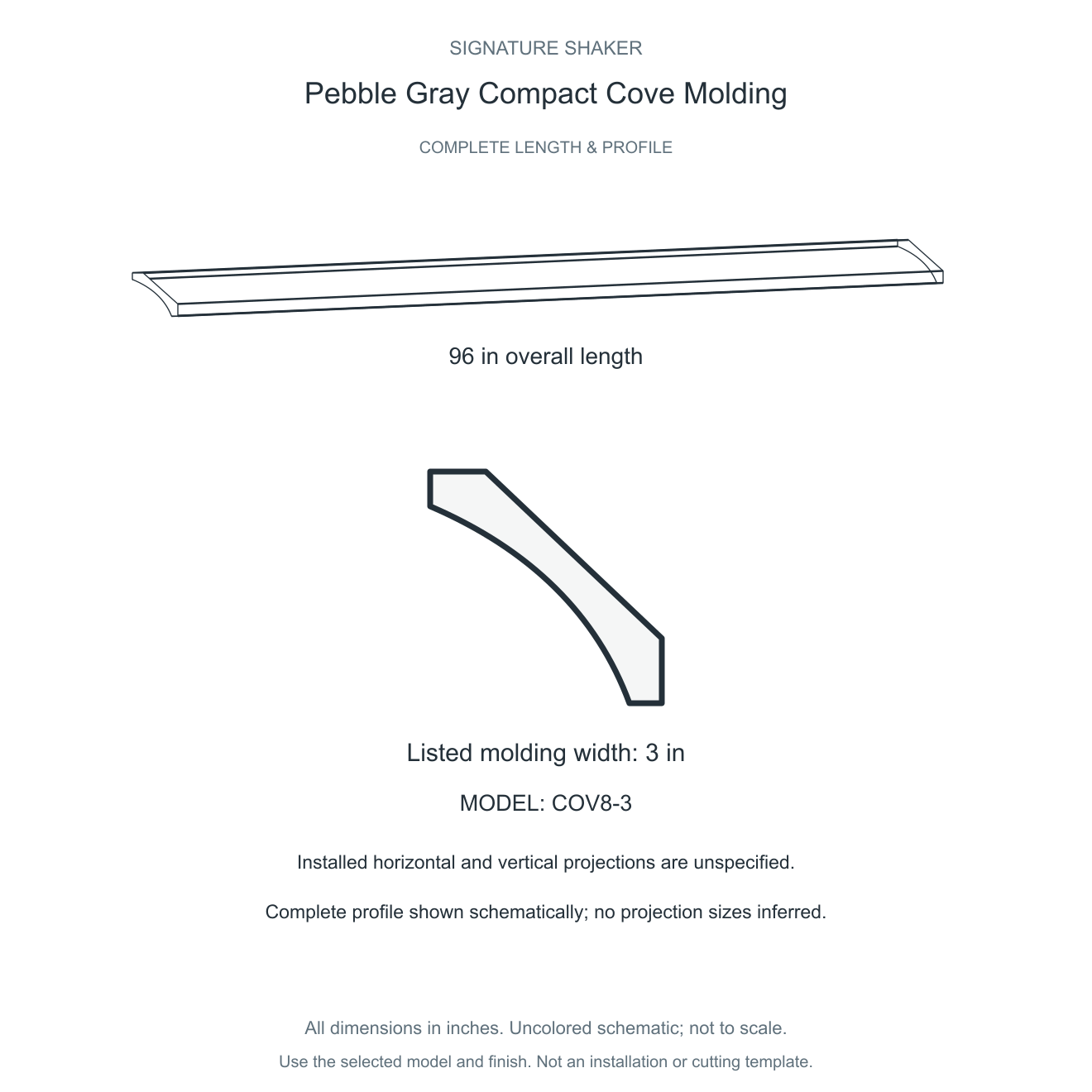 Signature Shaker Pebble Gray Compact Cove Molding