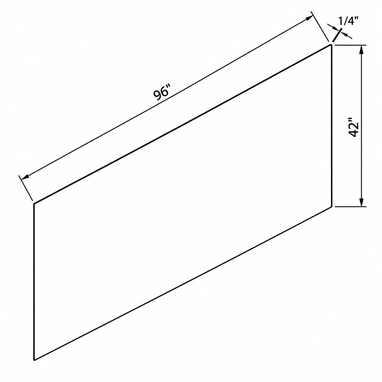 MDI Inset 42 Inch Wide Finish Skin Panel configuration and actual component dimensions for BP4296