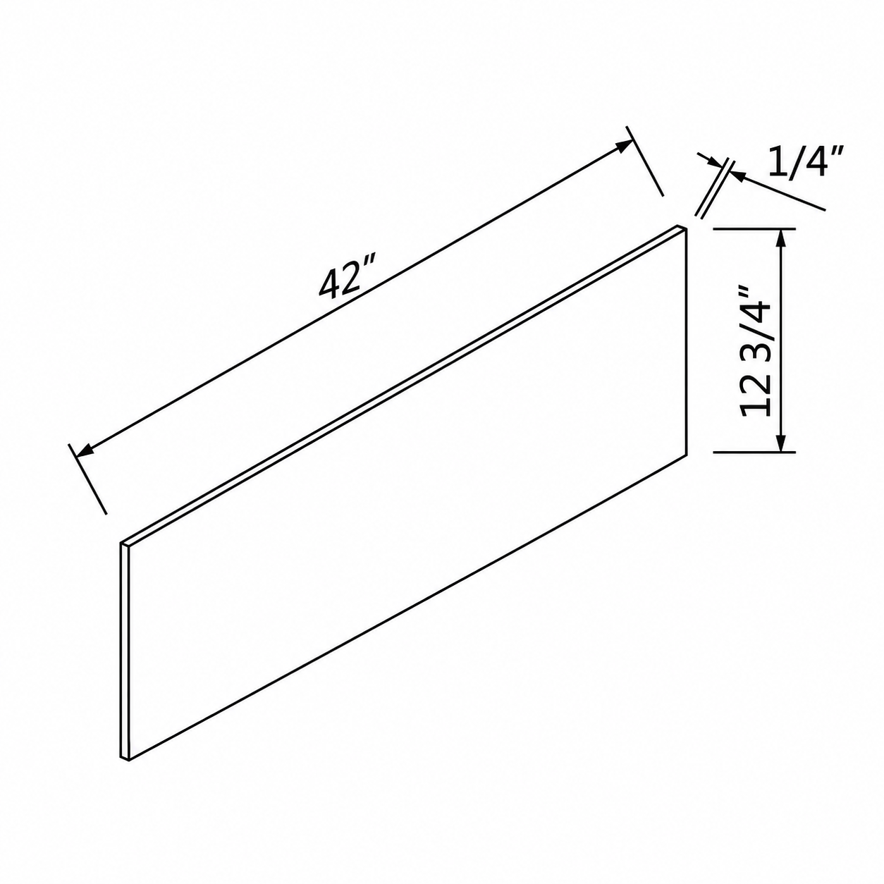 MDI Inset Hazelnut Oak Wall Skin Panel configuration and actual component dimensions for WSP1542