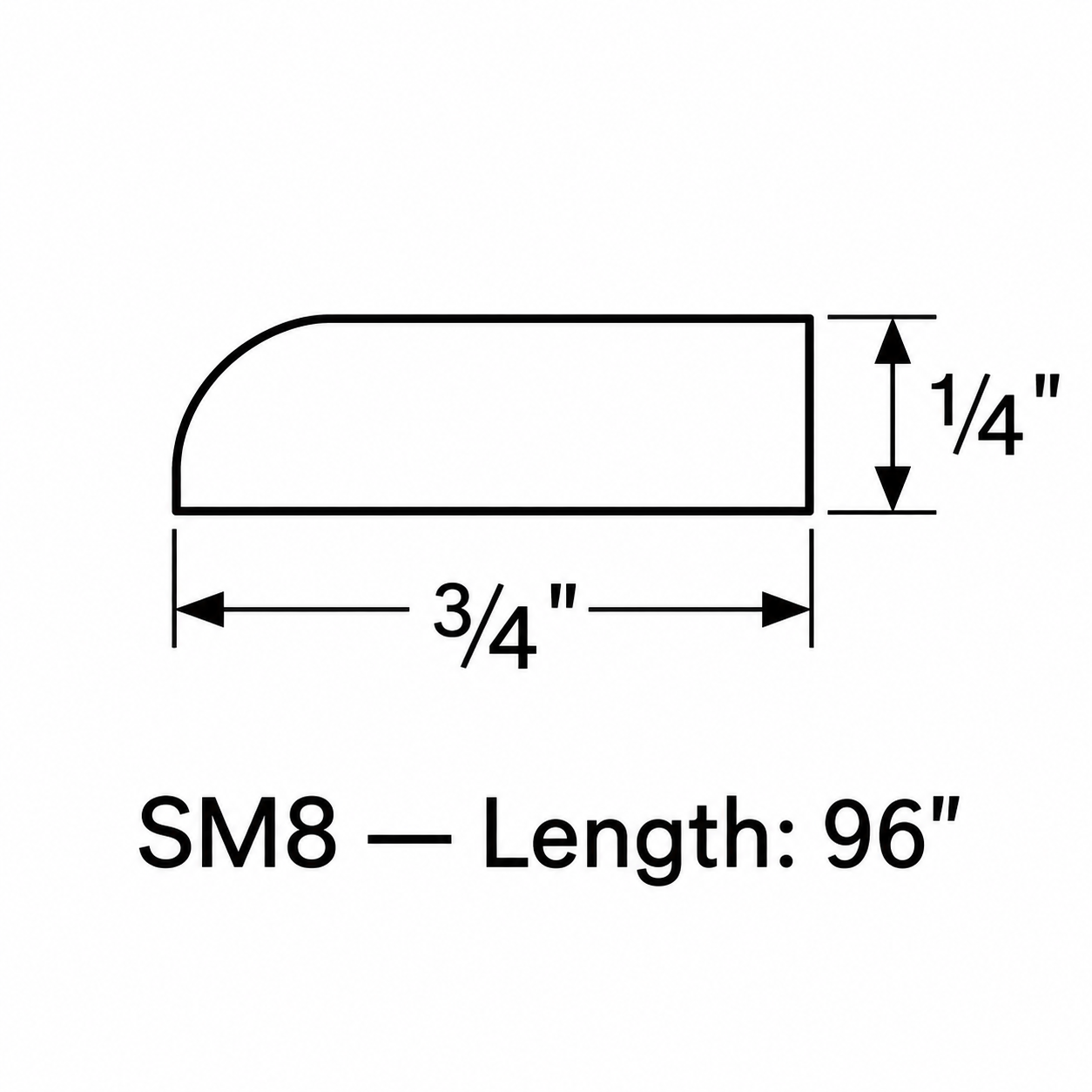 MDI Inset Scribe Molding profile and dimensions for SM8