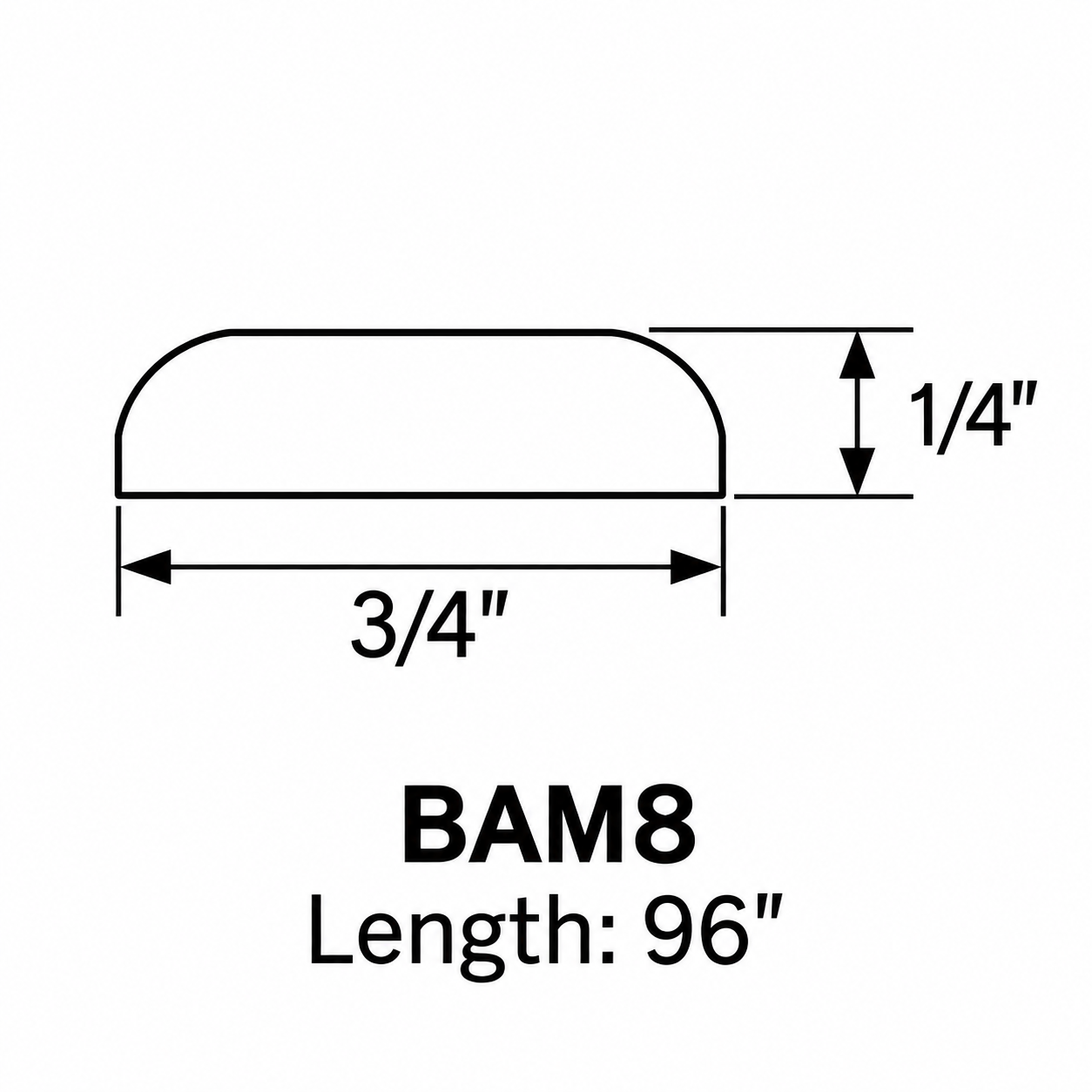MDI Inset Batten Molding profile and dimensions for BAM8
