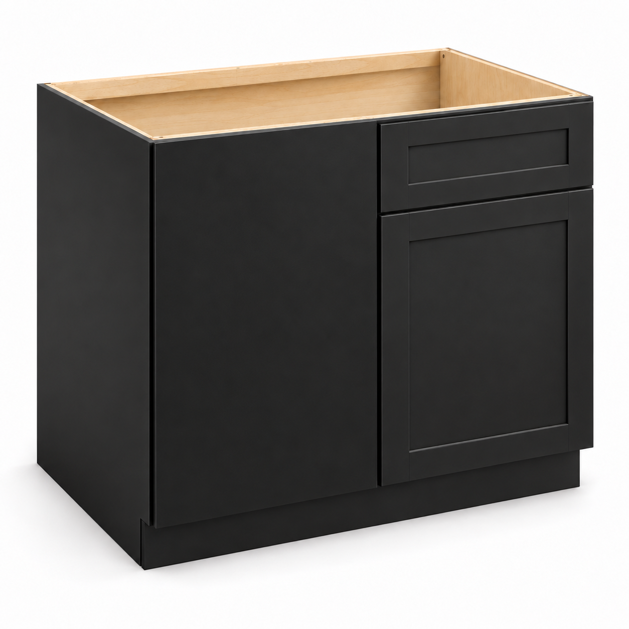 Signature Shaker Blind Corner Base Cabinet in Charcoal Black