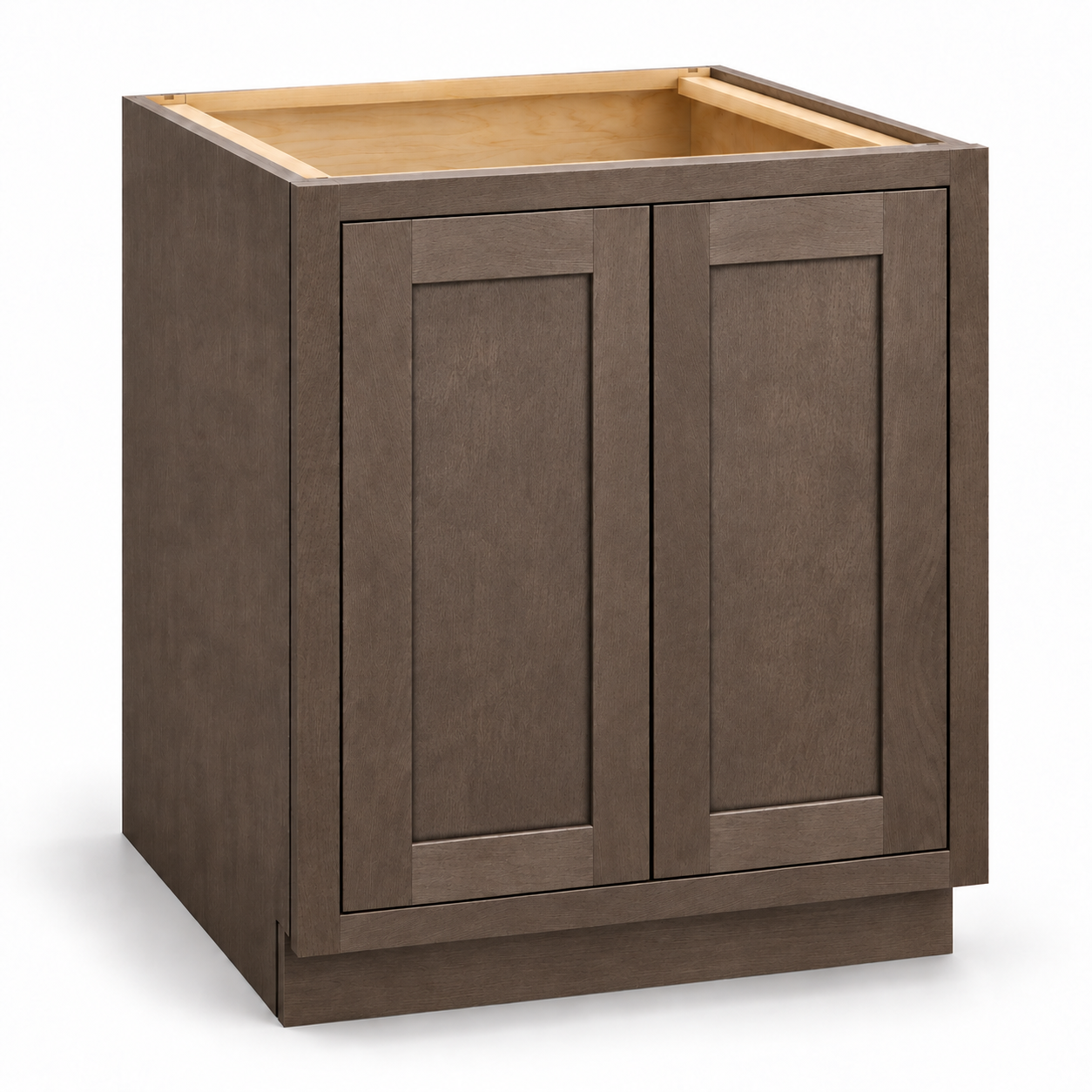 MDI Inset B30FHD Truffle Brown base with two full-height inset recessed-panel doors and no drawer