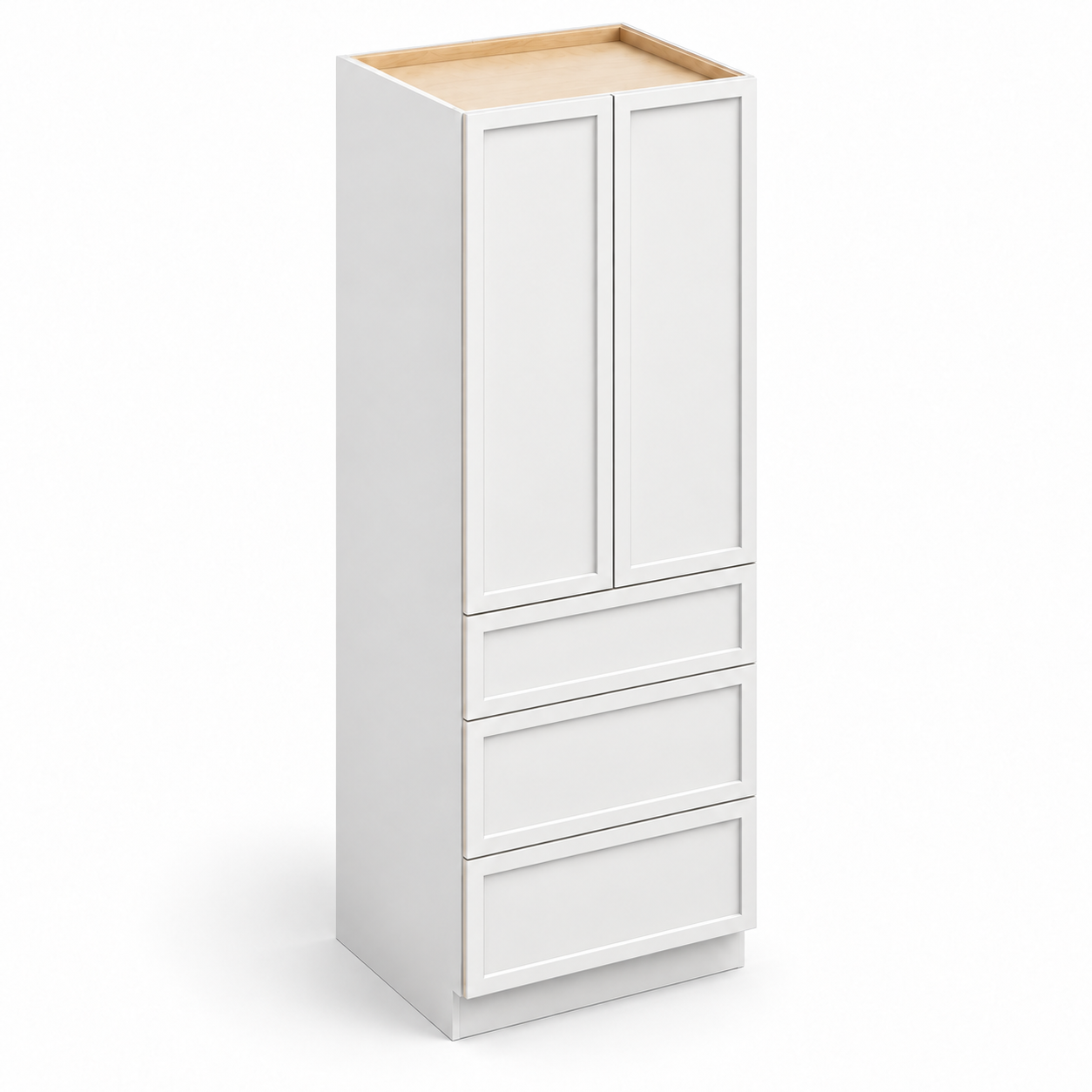 Slim Shaker Pantry Cabinet with Three Drawers