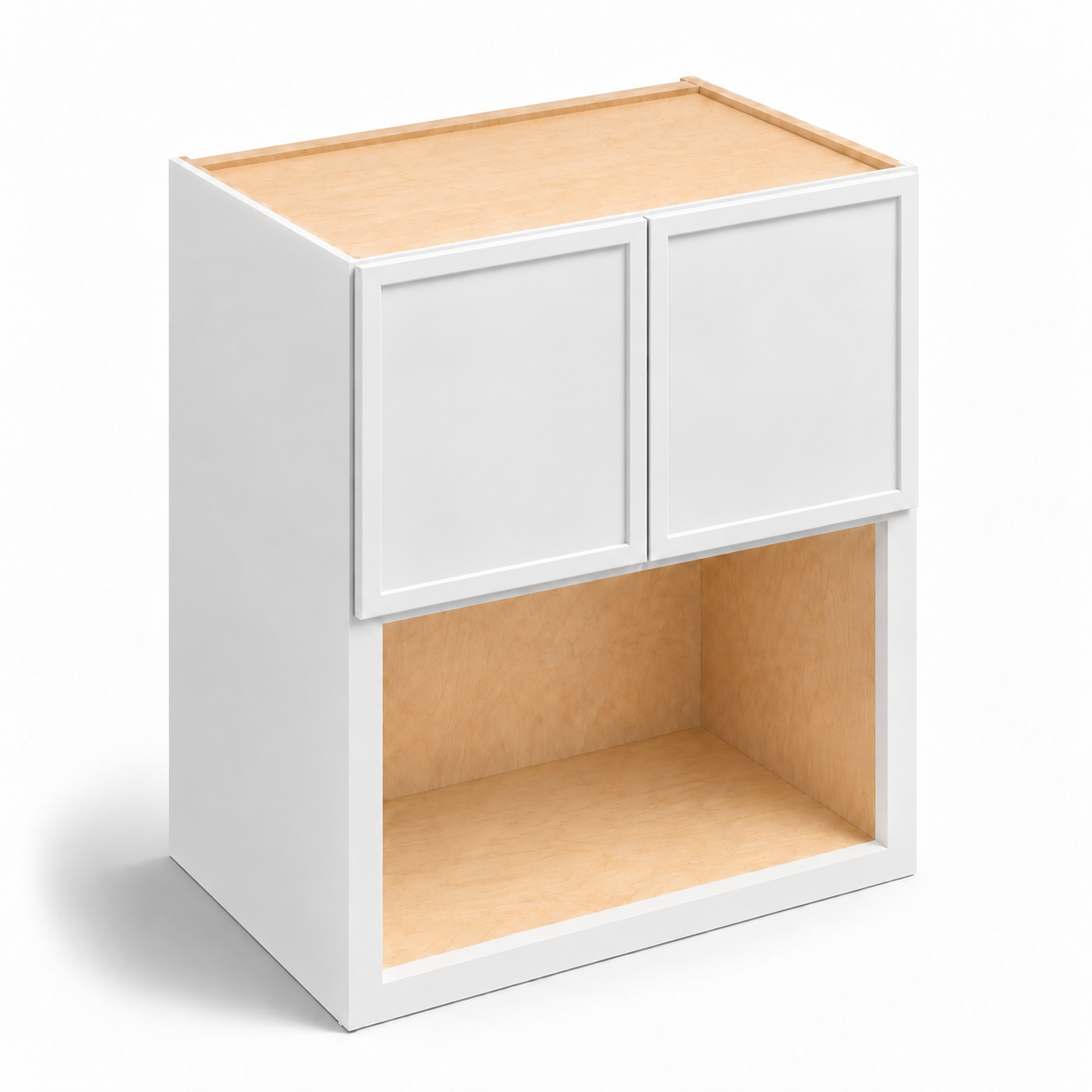 Slim Shaker Wall Microwave Cabinet with Open Shelf
