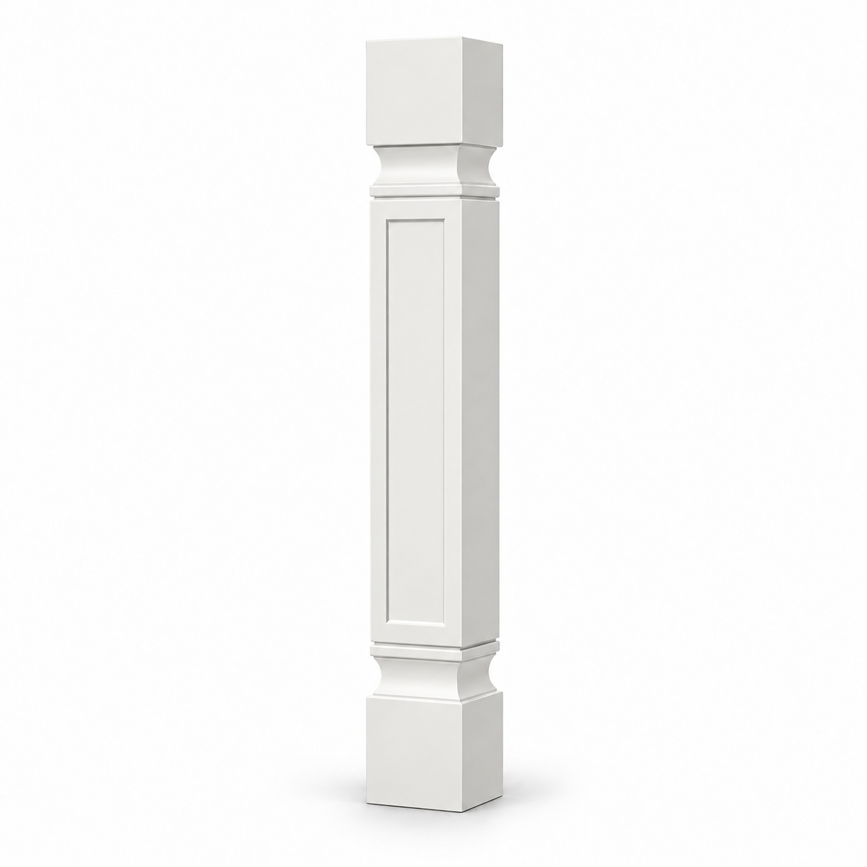 MDI Inset 4.5 Inch Square Decorative Leg in Origami White; complete actual item