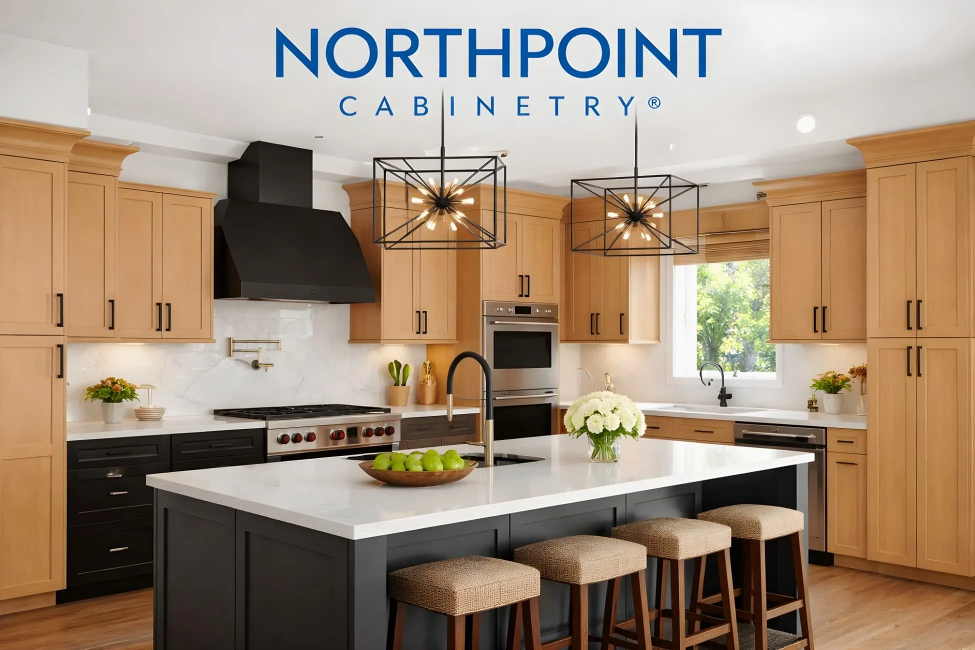 NorthPoint Catalina shaker RTA kitchen cabinets installed in modern Pinellas Park kitchen